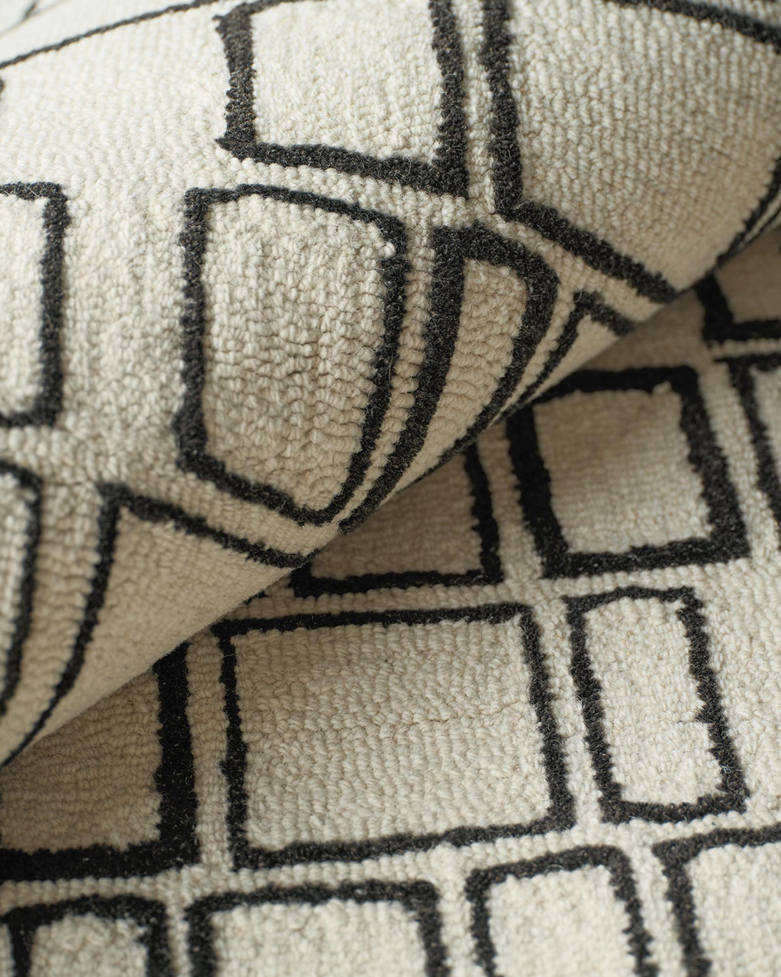 Soho Hand-Tufted Ivory & Black Rug | Neiman Marcus