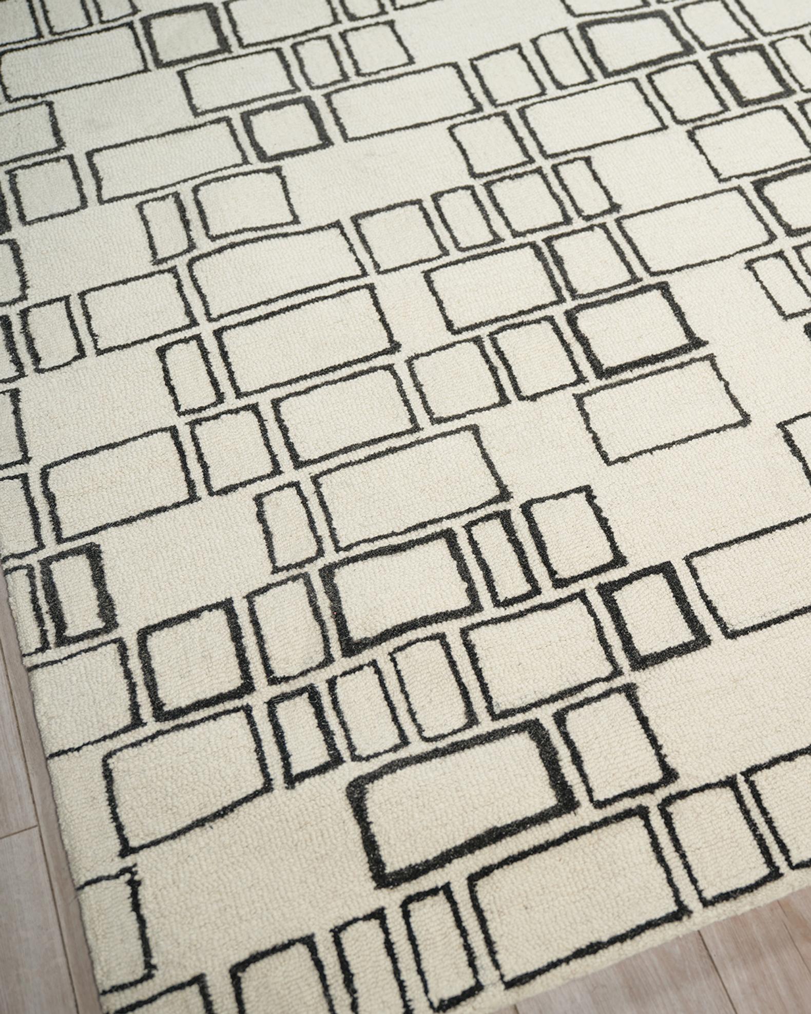 Soho Hand-Tufted Ivory & Black Rug | Neiman Marcus