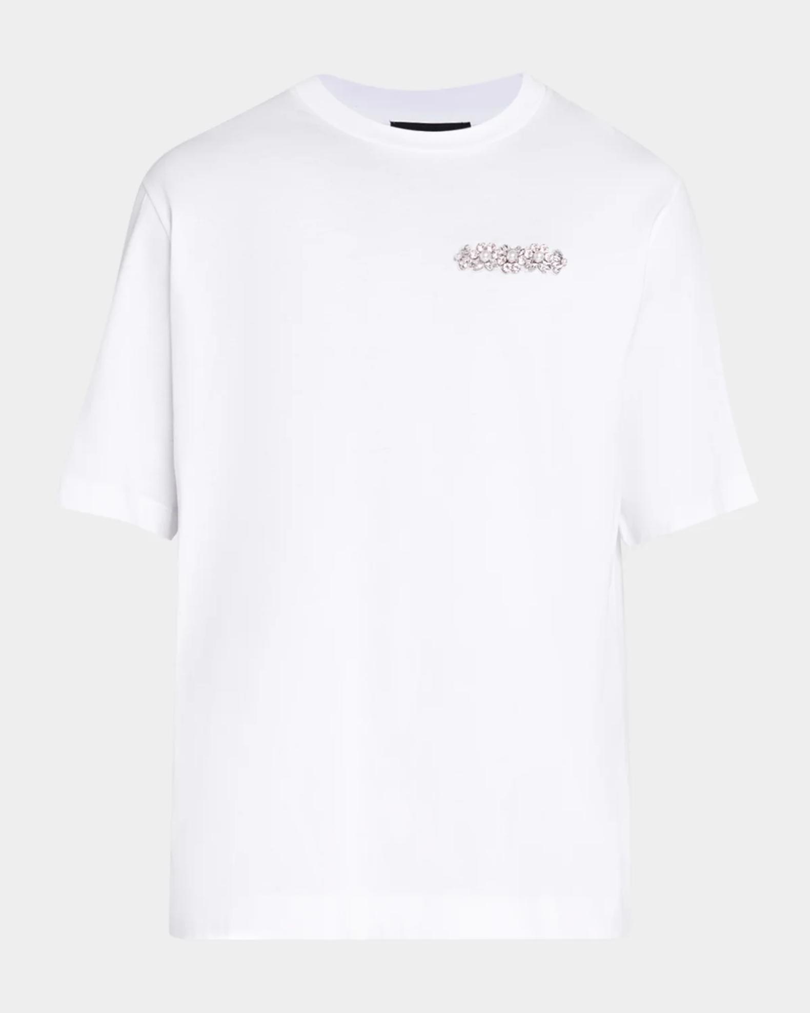 Simone Rocha Men's Boxy Fit Crystal-Embellishment T-Shirt | Neiman