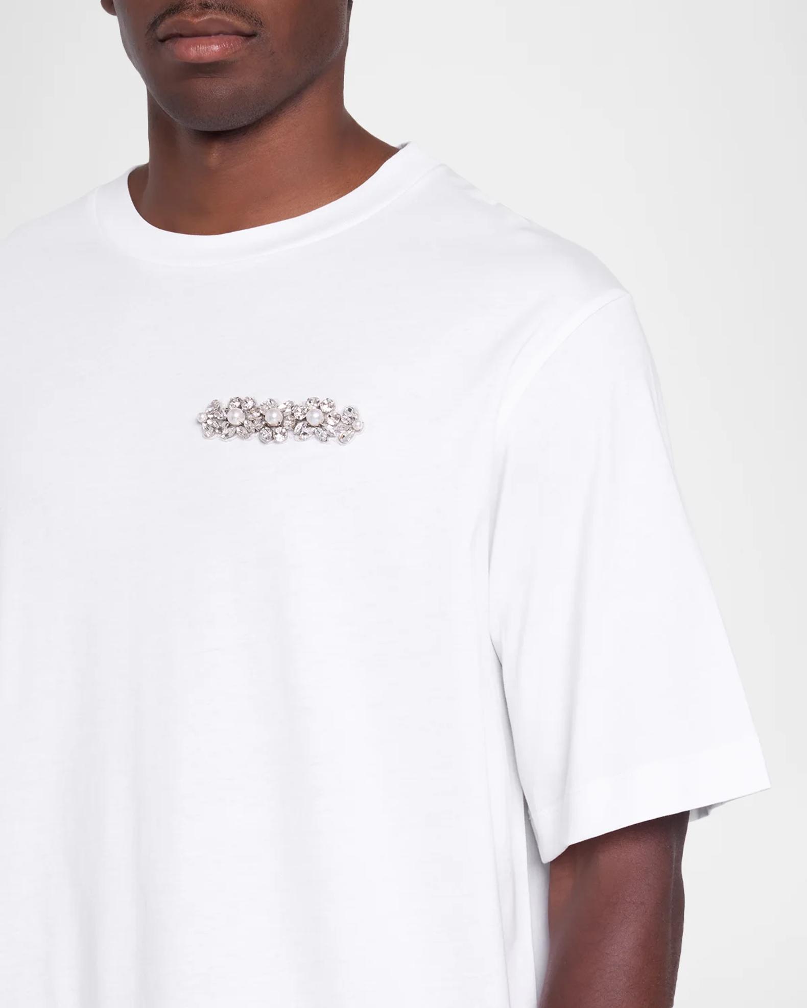 Simone Rocha Men's Boxy Fit Crystal-Embellishment T-Shirt | Neiman