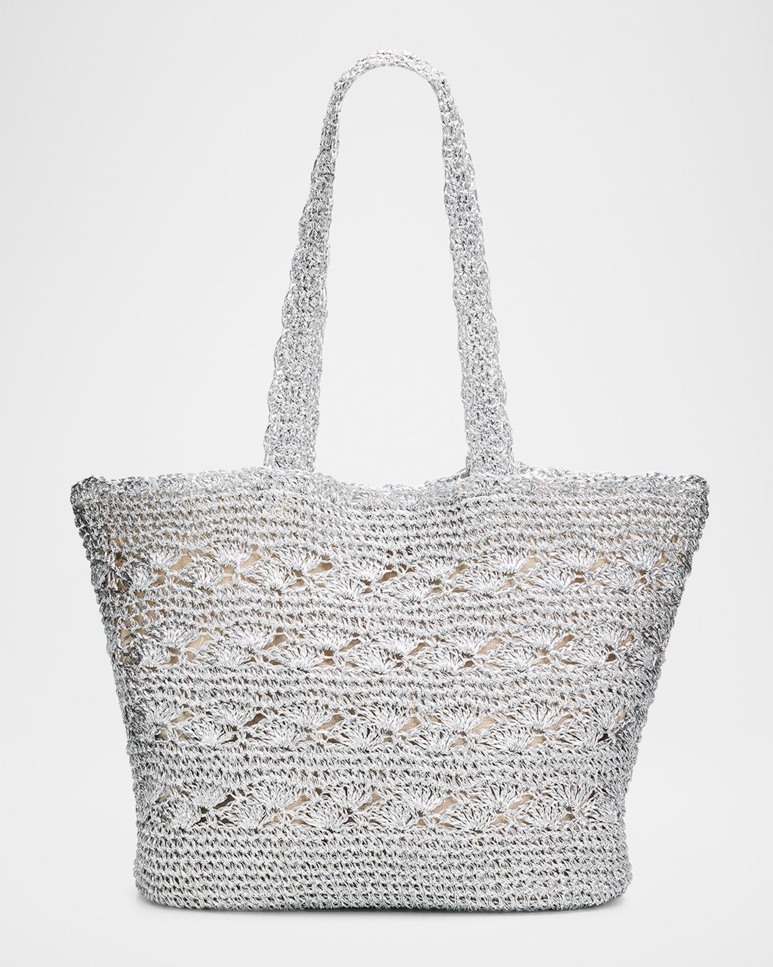 BTB Los Angeles Hayes Metallic Crochet Tote Bag | Neiman Marcus