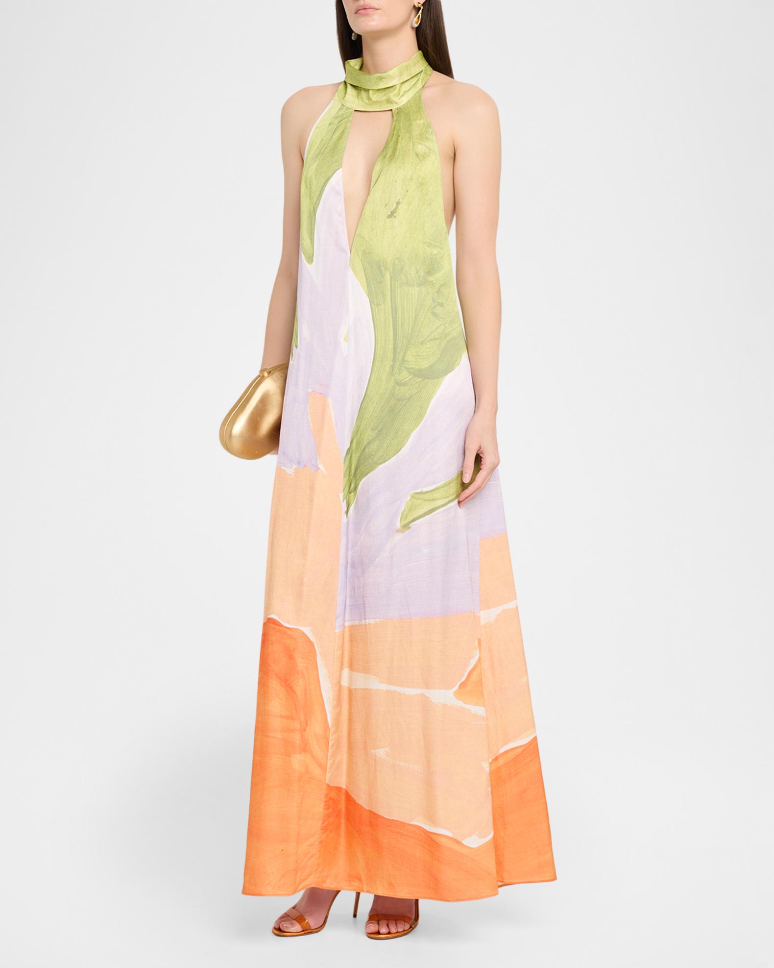 significant other halter dress Women's Malina Halterneck Printed A-Line Maxi - Stamped Poppy 052226