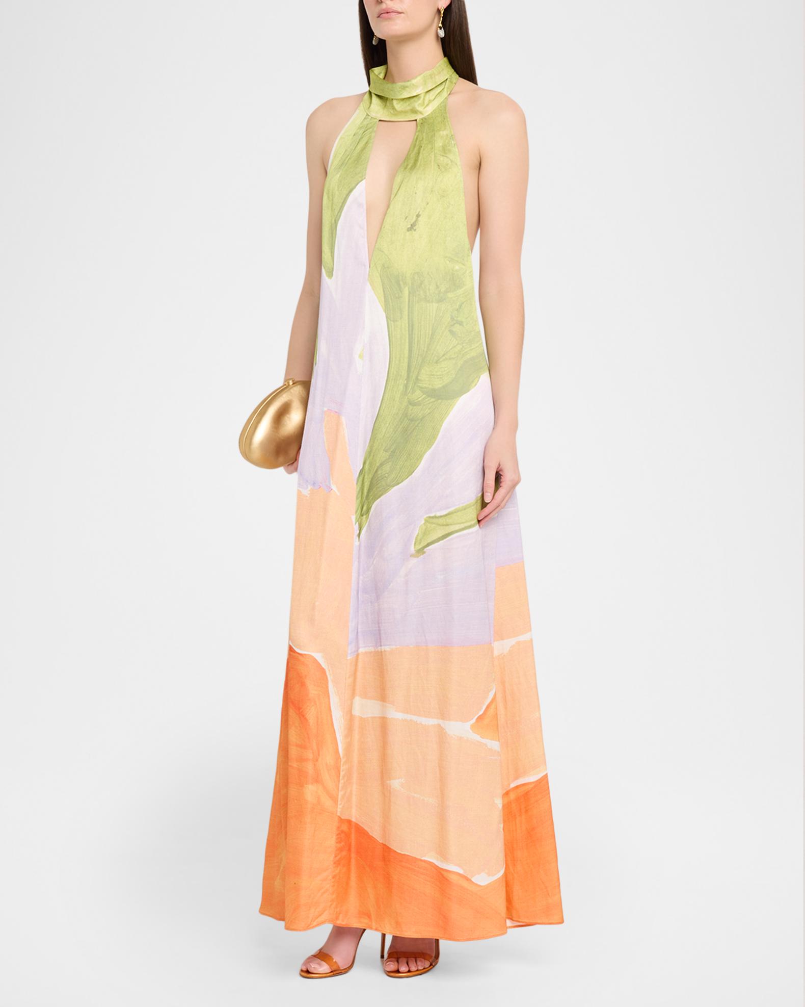 square neck maxi dress Embellished in Sky Blue - L 251113 high slit at the Color:Emerald (Green) Cardi B popped out