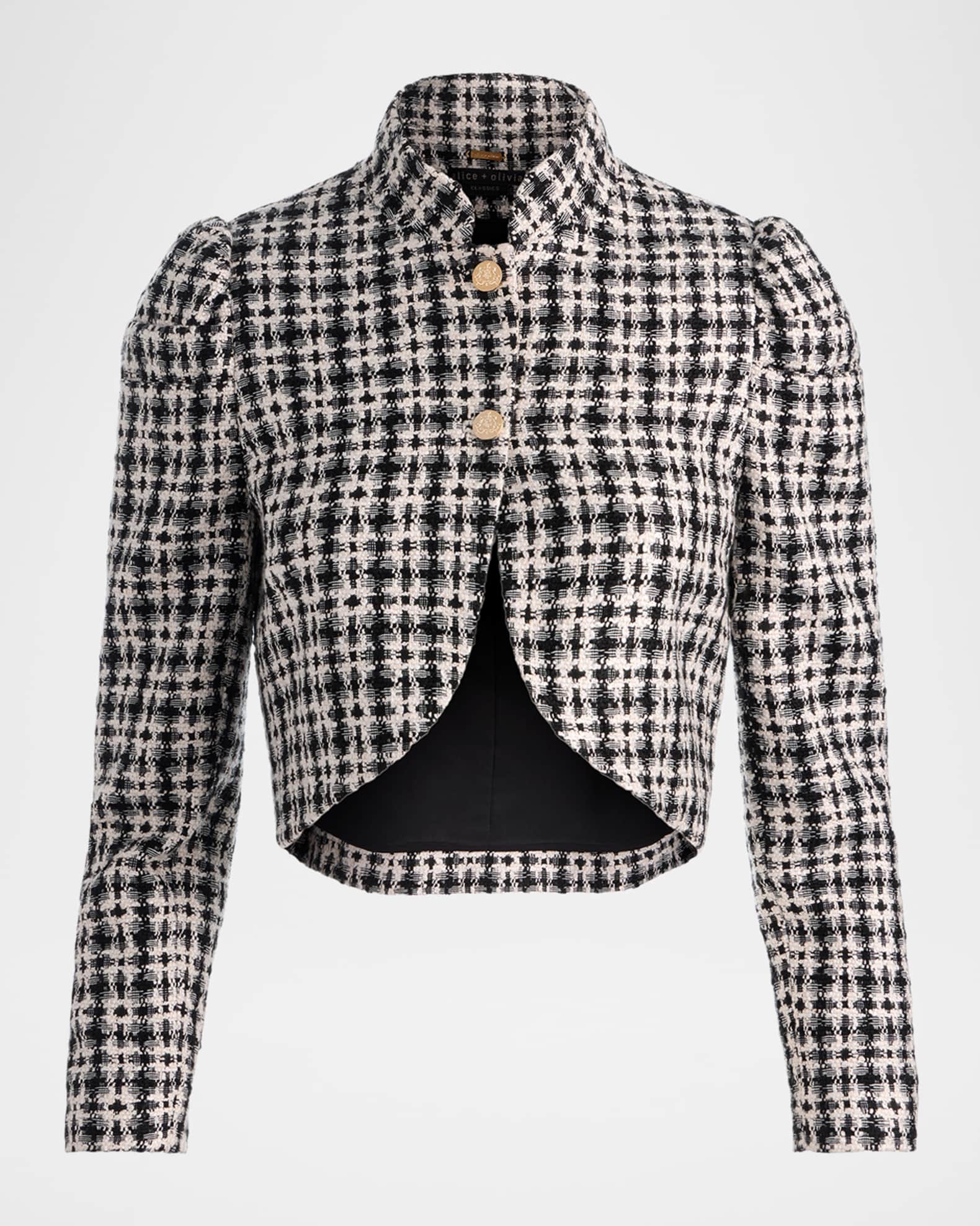 ALICE + OLIVIA Ilaria Cropped Tweed Jacket | Neiman Marcus