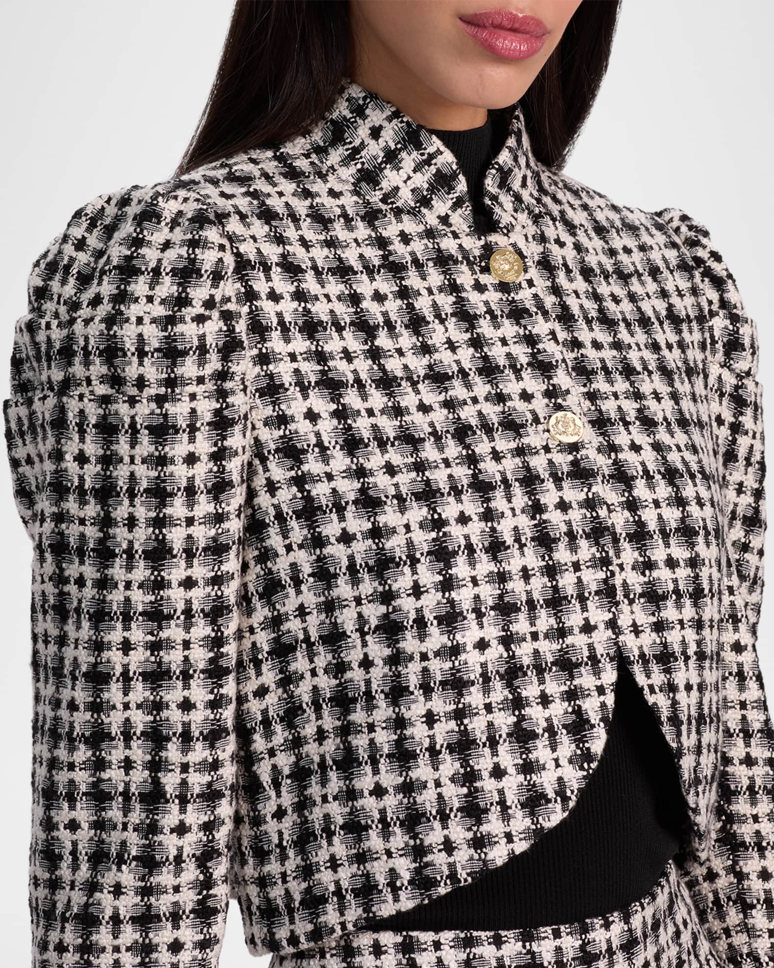 ALICE + OLIVIA Ilaria Cropped Tweed Jacket | Neiman Marcus