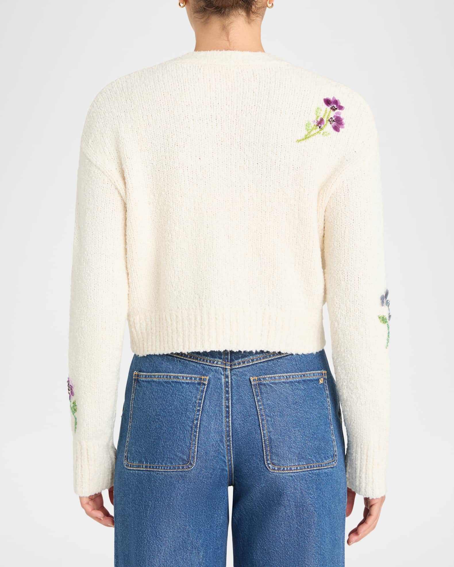 Cinq a Sept Solene Floral Embellished Cardigan | Neiman Marcus
