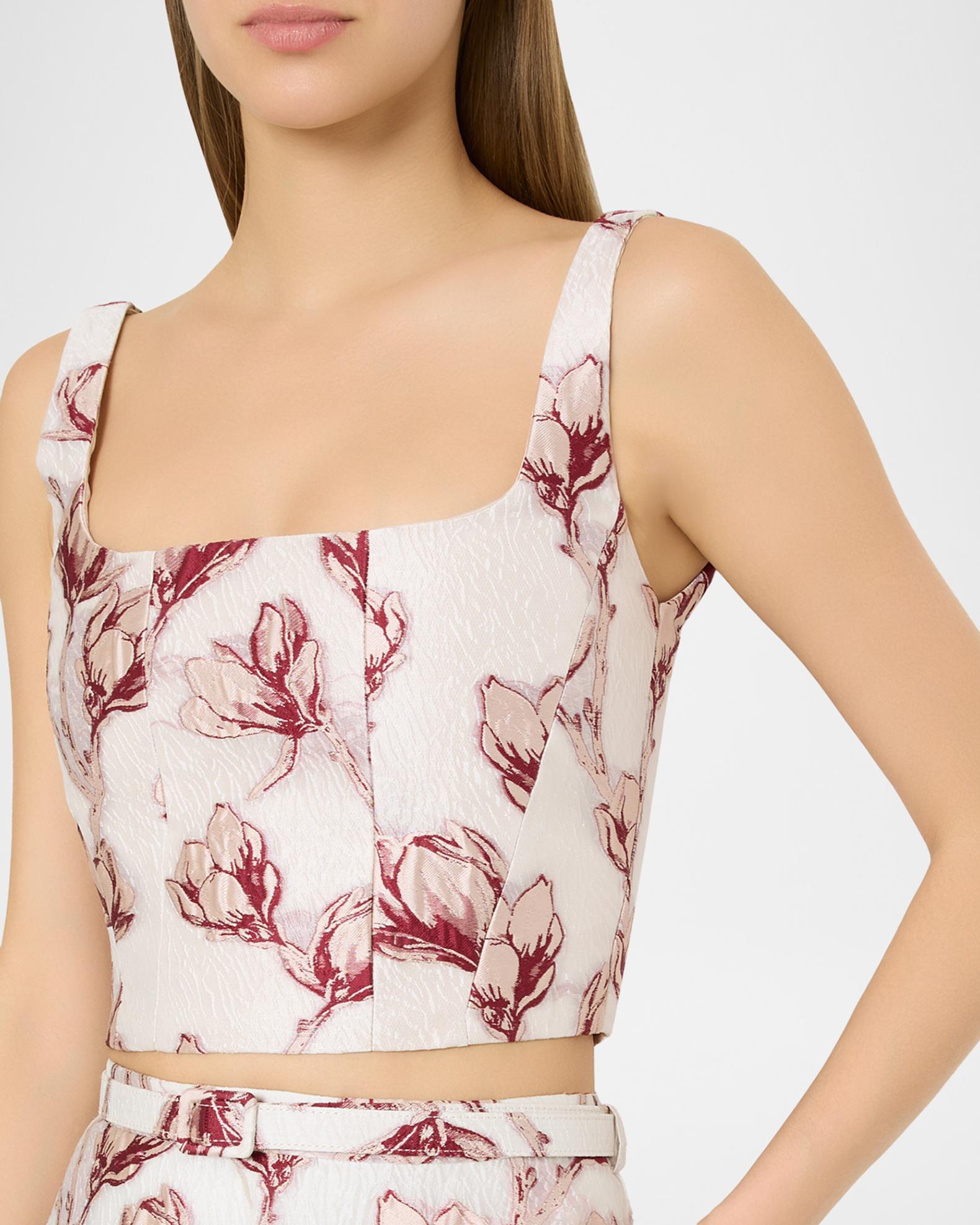 Milly Paige Floral Jacquard Crop Top | Neiman Marcus