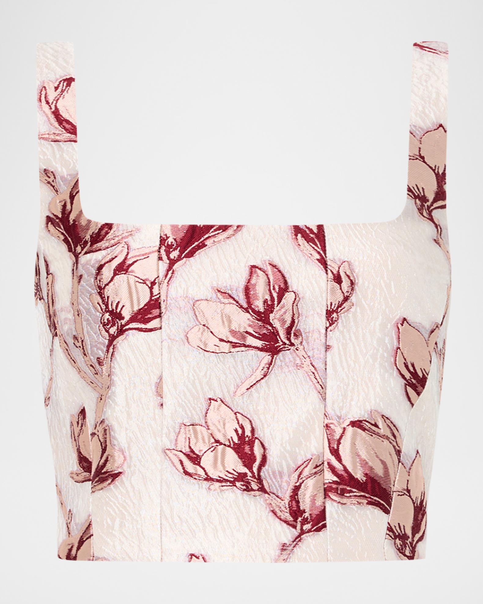 Milly Paige Floral Jacquard Crop Top | Neiman Marcus