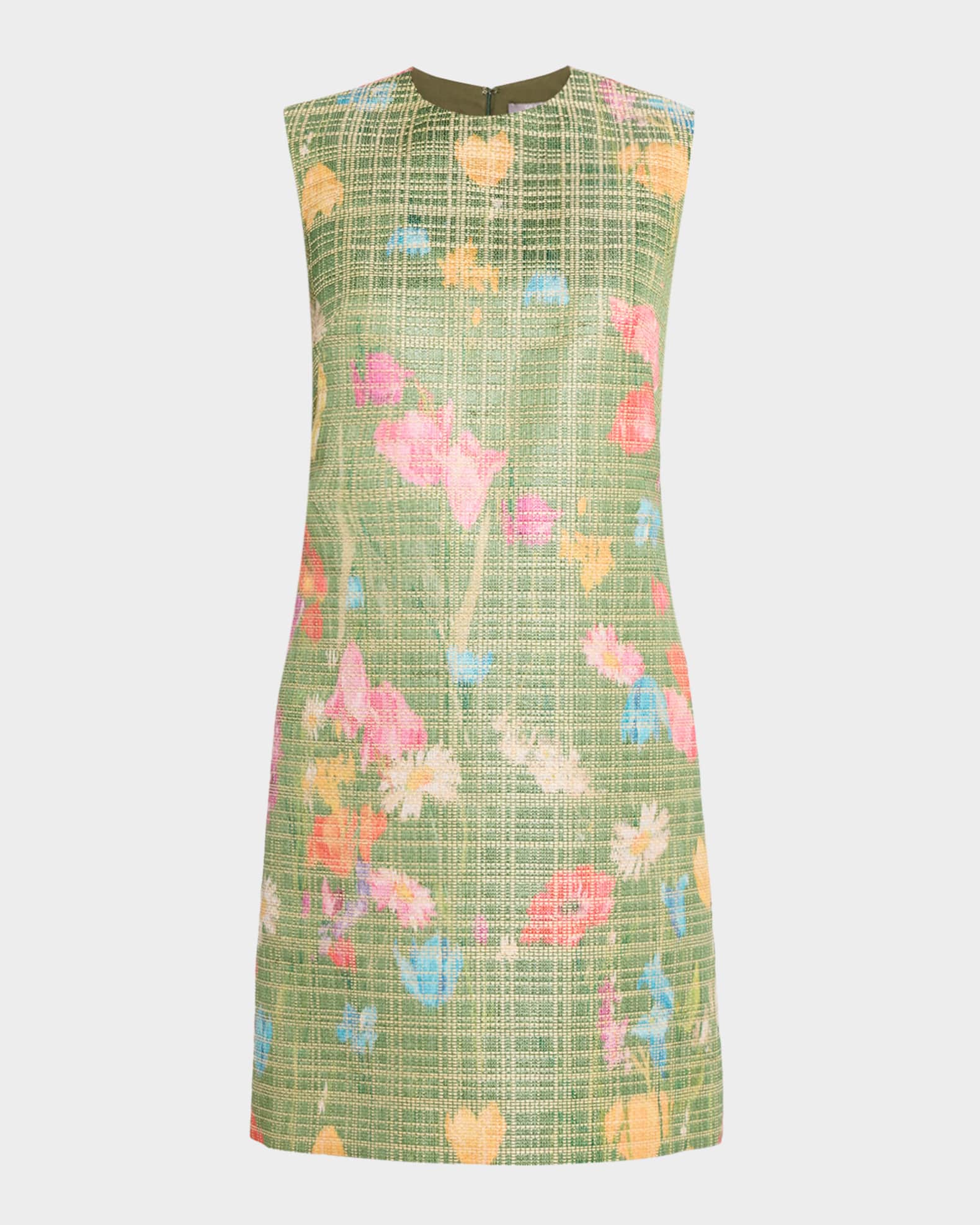 Lela Rose Floral Raffia Embroidered Tulle Sleeveless Mini Dress | Neiman  Marcus