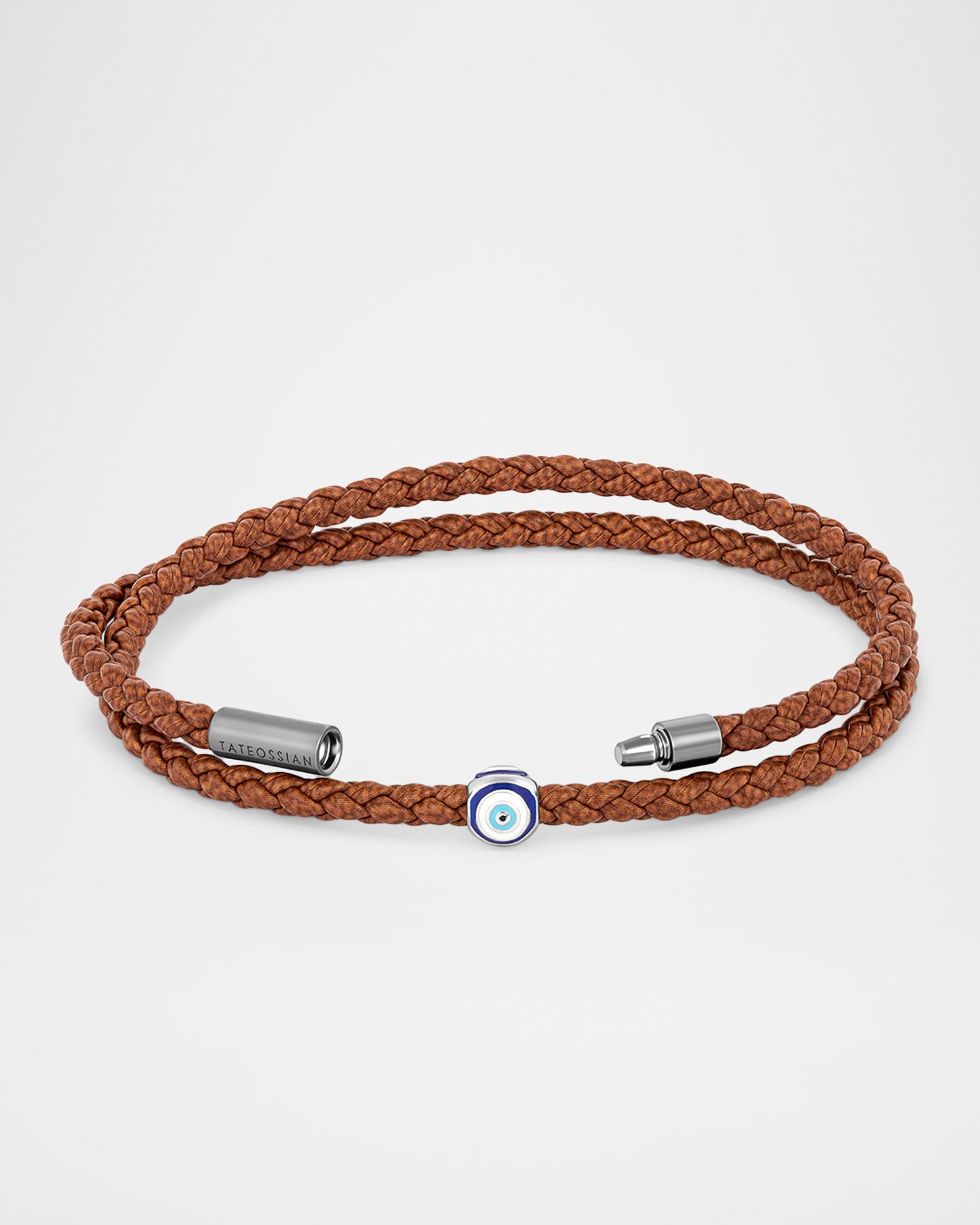 Tateossian Men's Recycled Cable Bracelet with Enamel Evil Eye | Neiman ...
