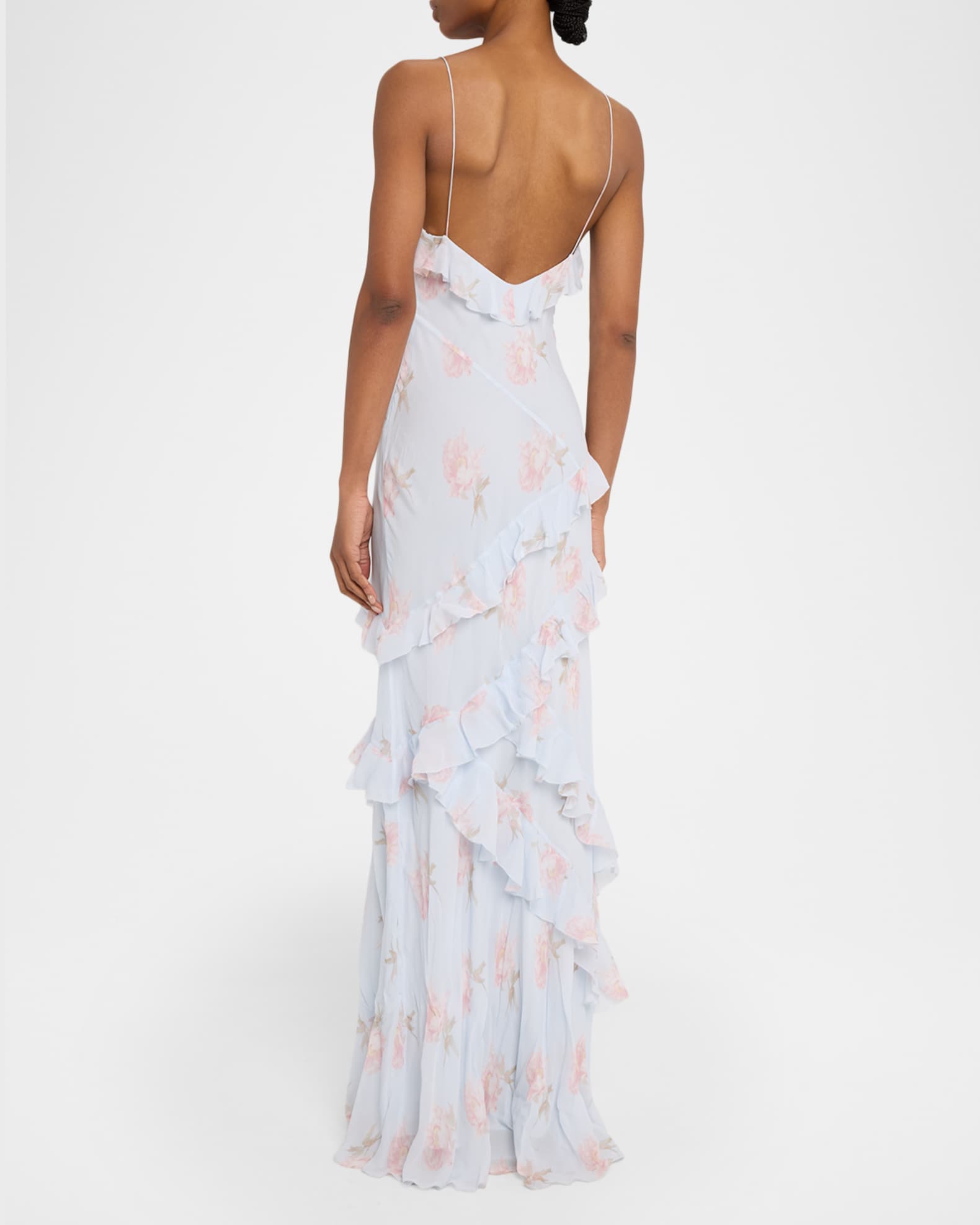 LoveShackFancy Rialto Asymmetric Ruffle Maxi Dress | Neiman Marcus