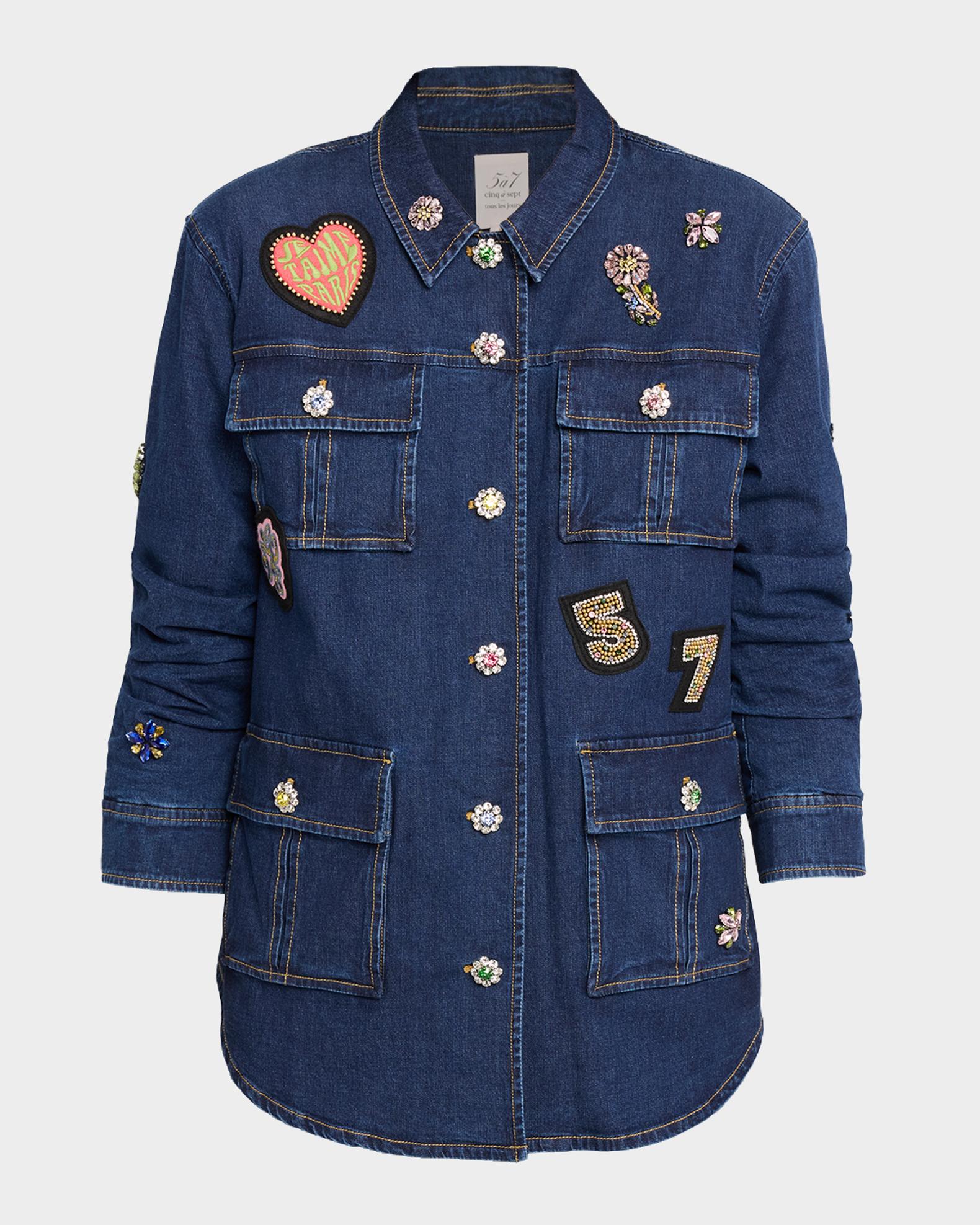 Cinq à Sept Vera Retro Love Denim Jacket | Neiman Marcus