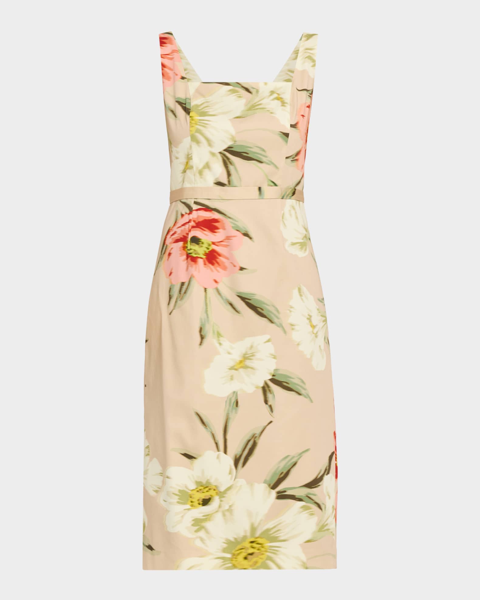 white christmas dresses Floral Cotton Stretch Midi Dress – Ginger Maternity main image 0