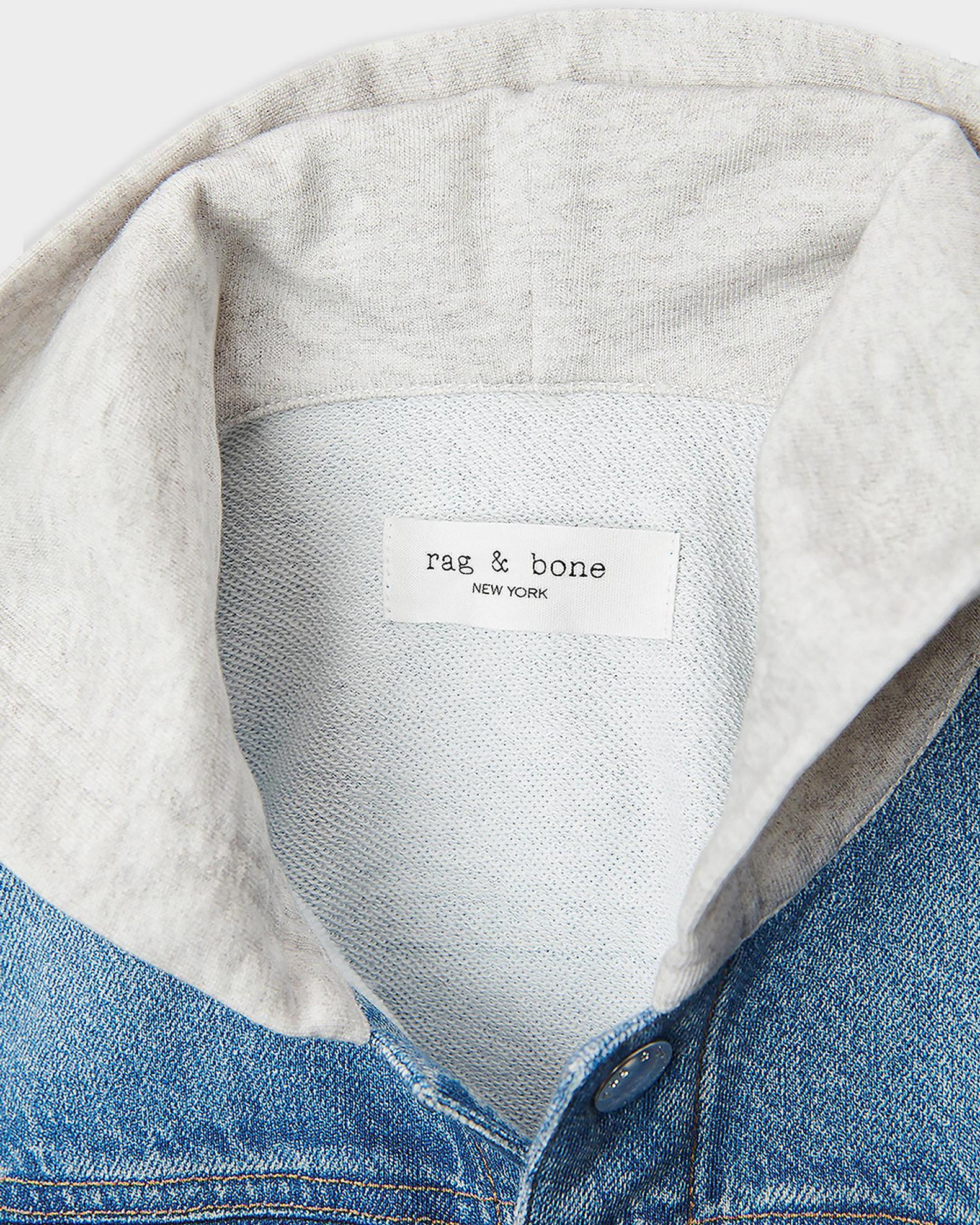 Rag & Bone Kid's Mini rb Miramar Terry Combo Hooded Trucker, Size 12M