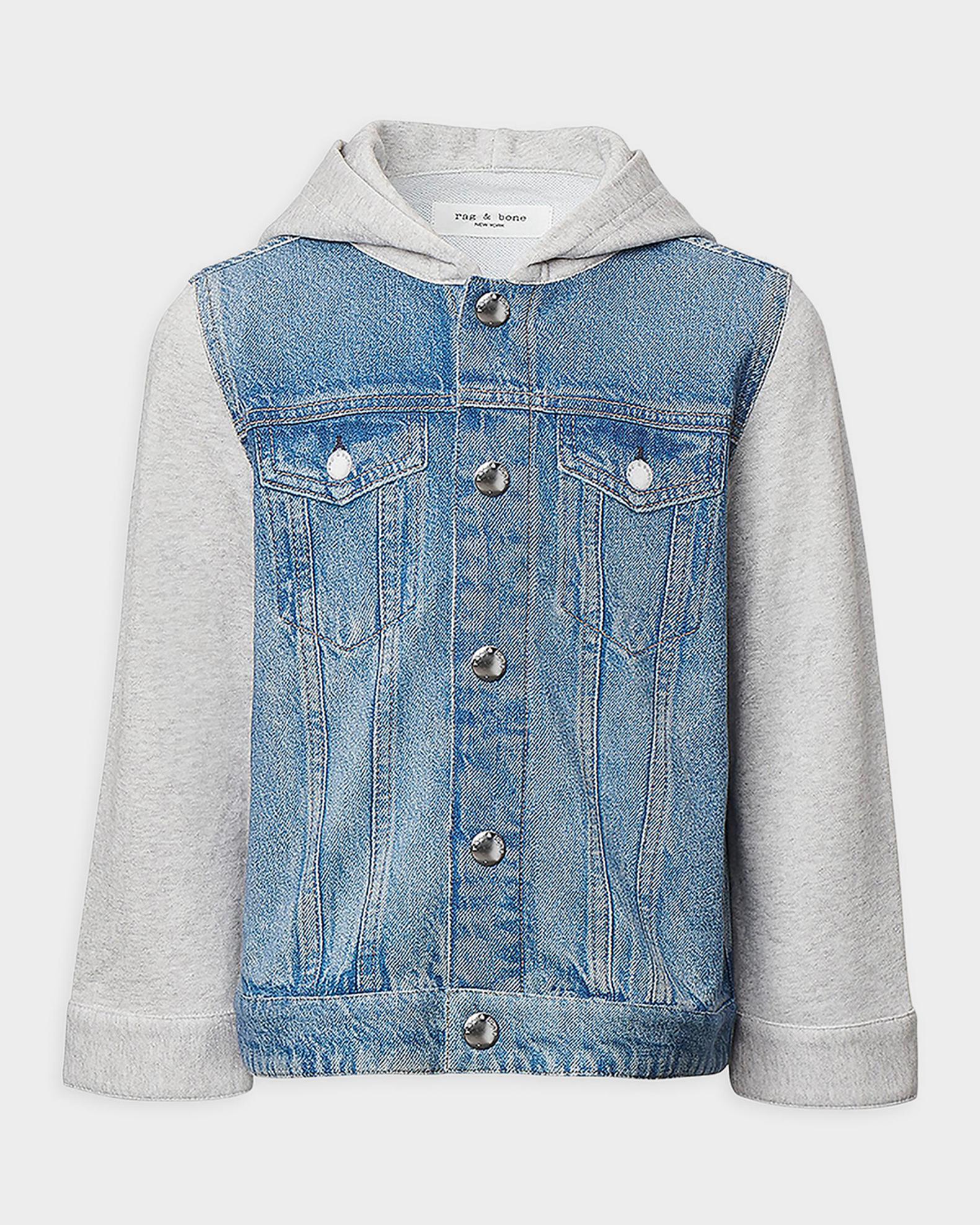 Rag & Bone Kid's Mini rb Miramar Terry Combo Hooded Trucker, Size 12M