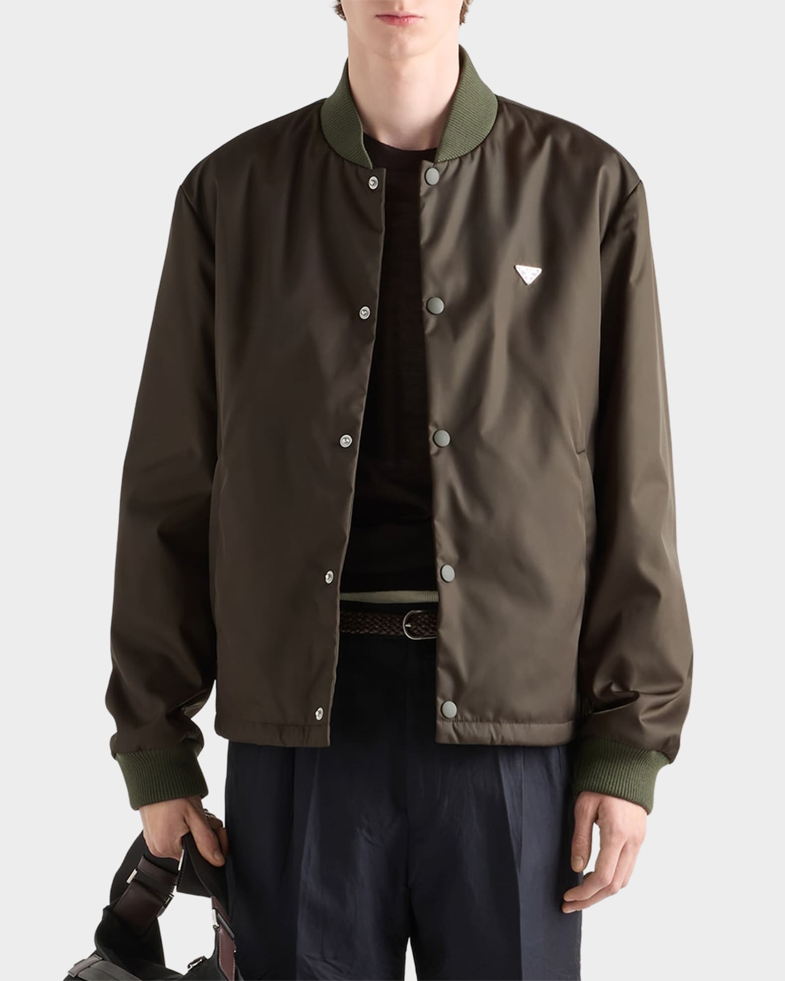 Prada Men's Re-Nylon Bomber Jacket | Neiman Marcus