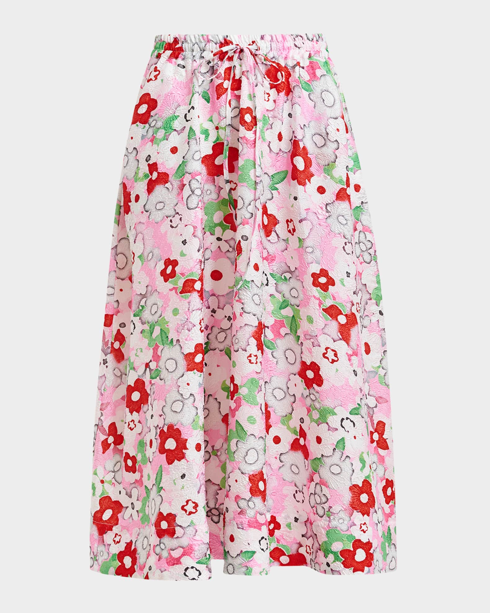 Essentiel Antwerp Julianne Floral Jacquard Midi Skirt | Neiman Marcus