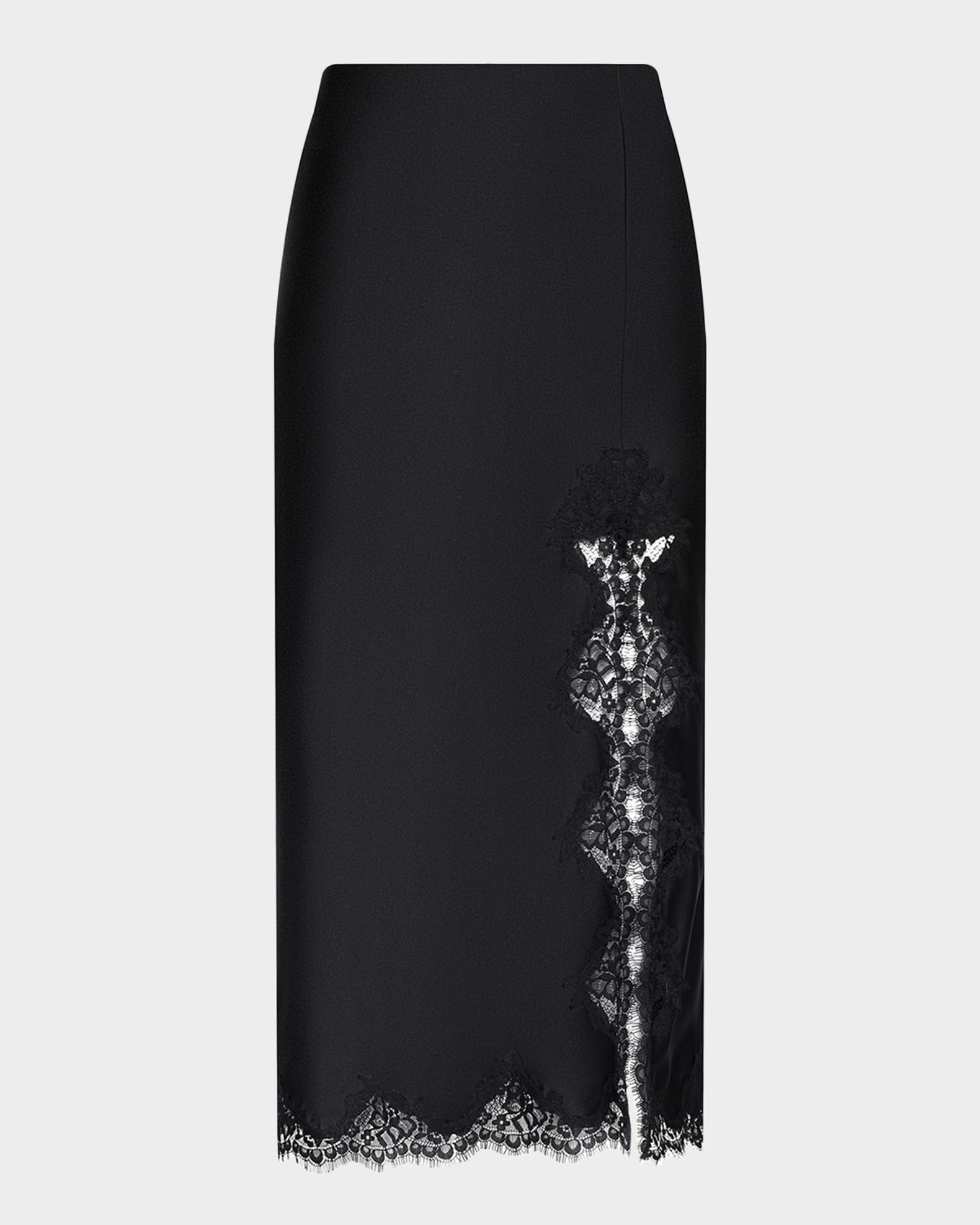 L'Agence Tico Lace Silk Midi Skirt | Neiman Marcus