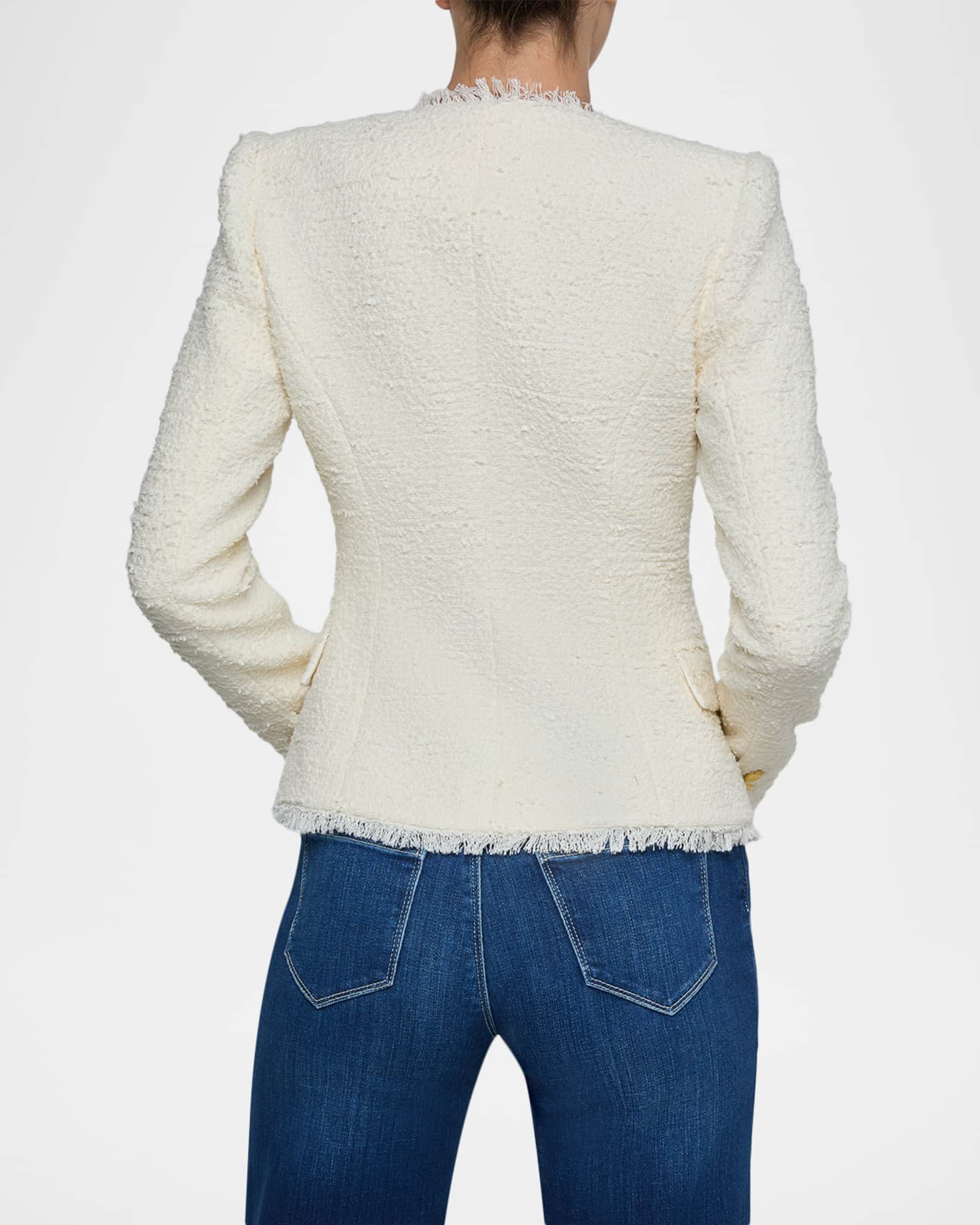 L'Agence Nerina Collarless Tweed Blazer | Neiman Marcus