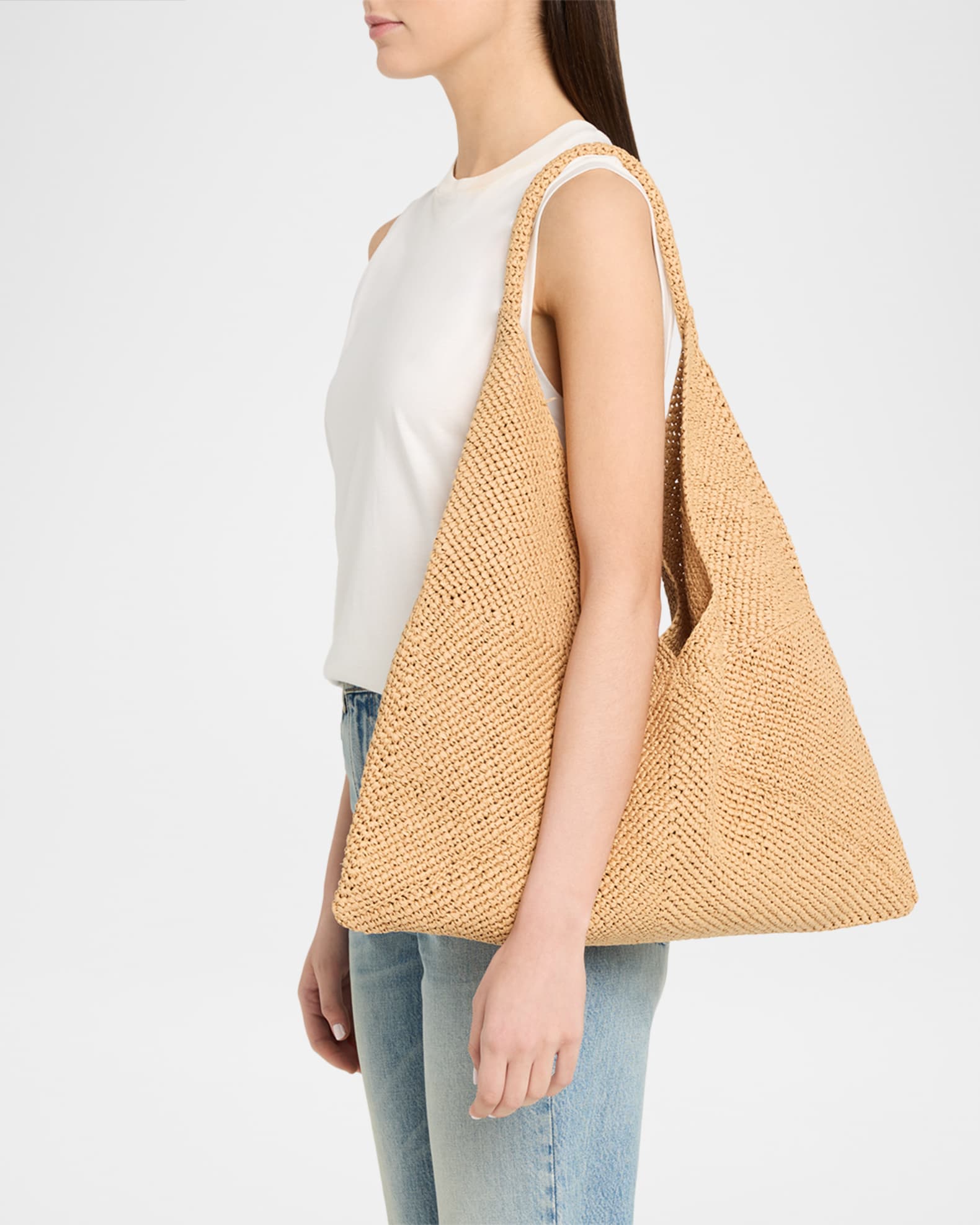 A.L.C. Sid Raffia Shoulder Bag | Neiman Marcus