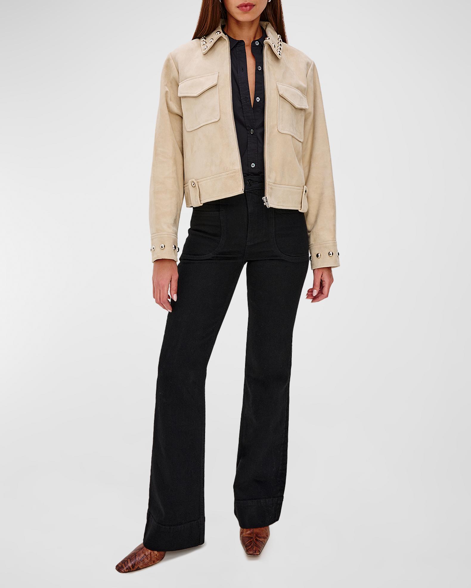 Rails Zeta Studded Suede Jacket | Neiman Marcus