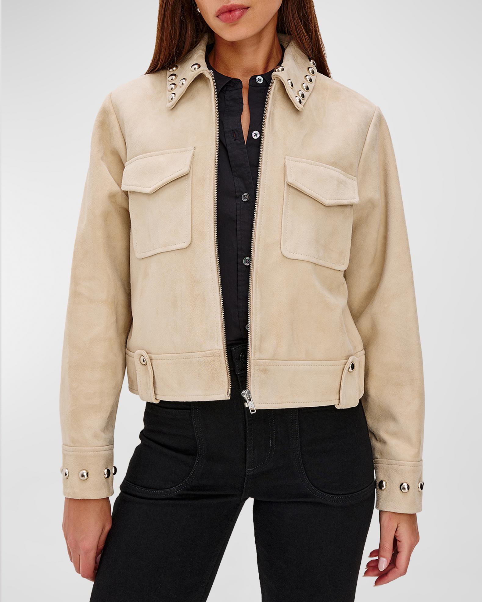 Rails Zeta Studded Suede Jacket | Neiman Marcus