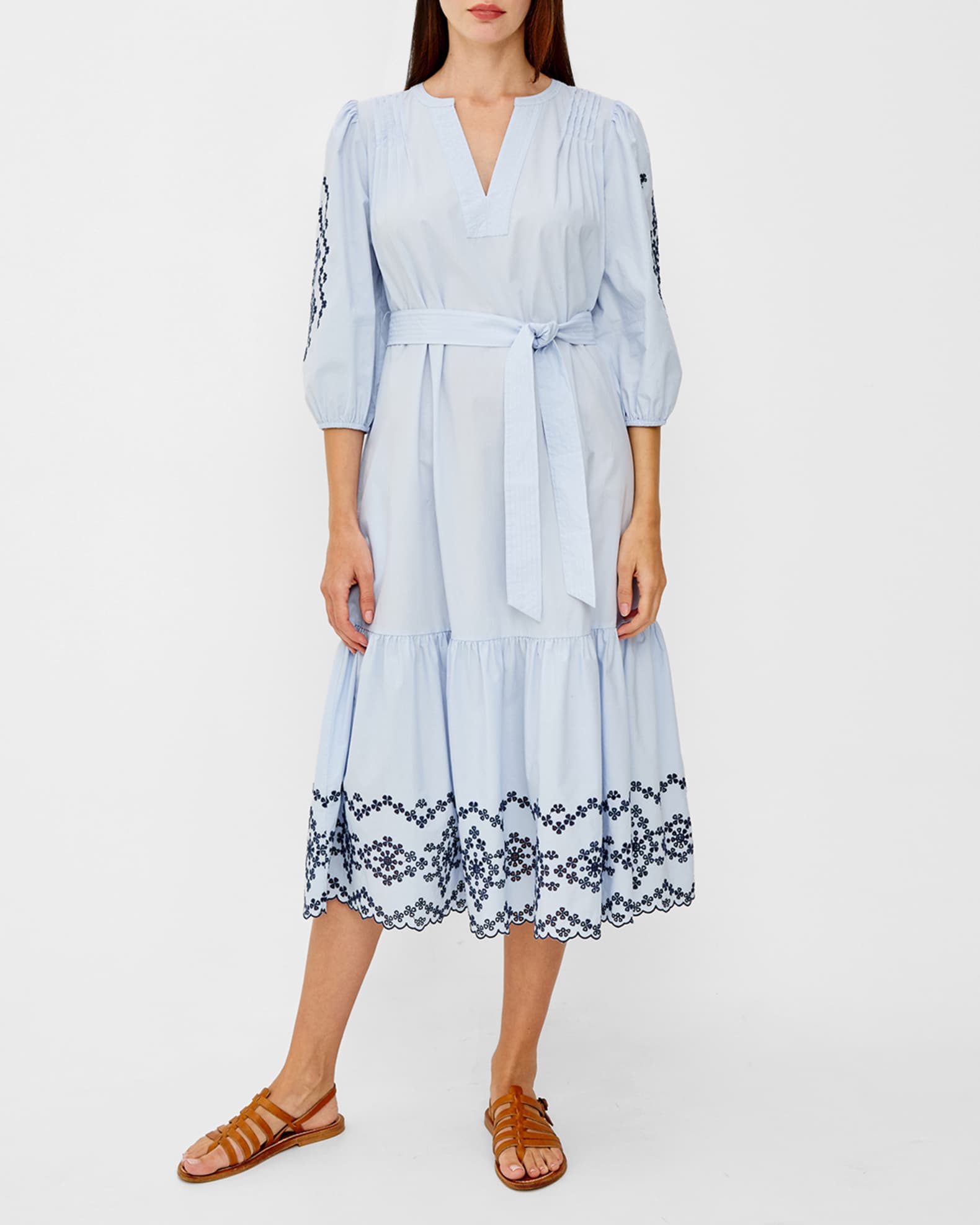 embroidered linen dress Womens Embroidered Linen dress – Colorlinen main image 1