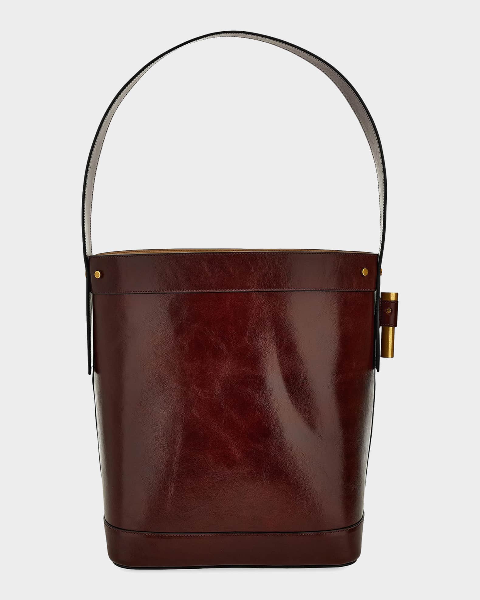 Versace Pivot Large Leather Bucket Bag with Chain | Neiman Marcus