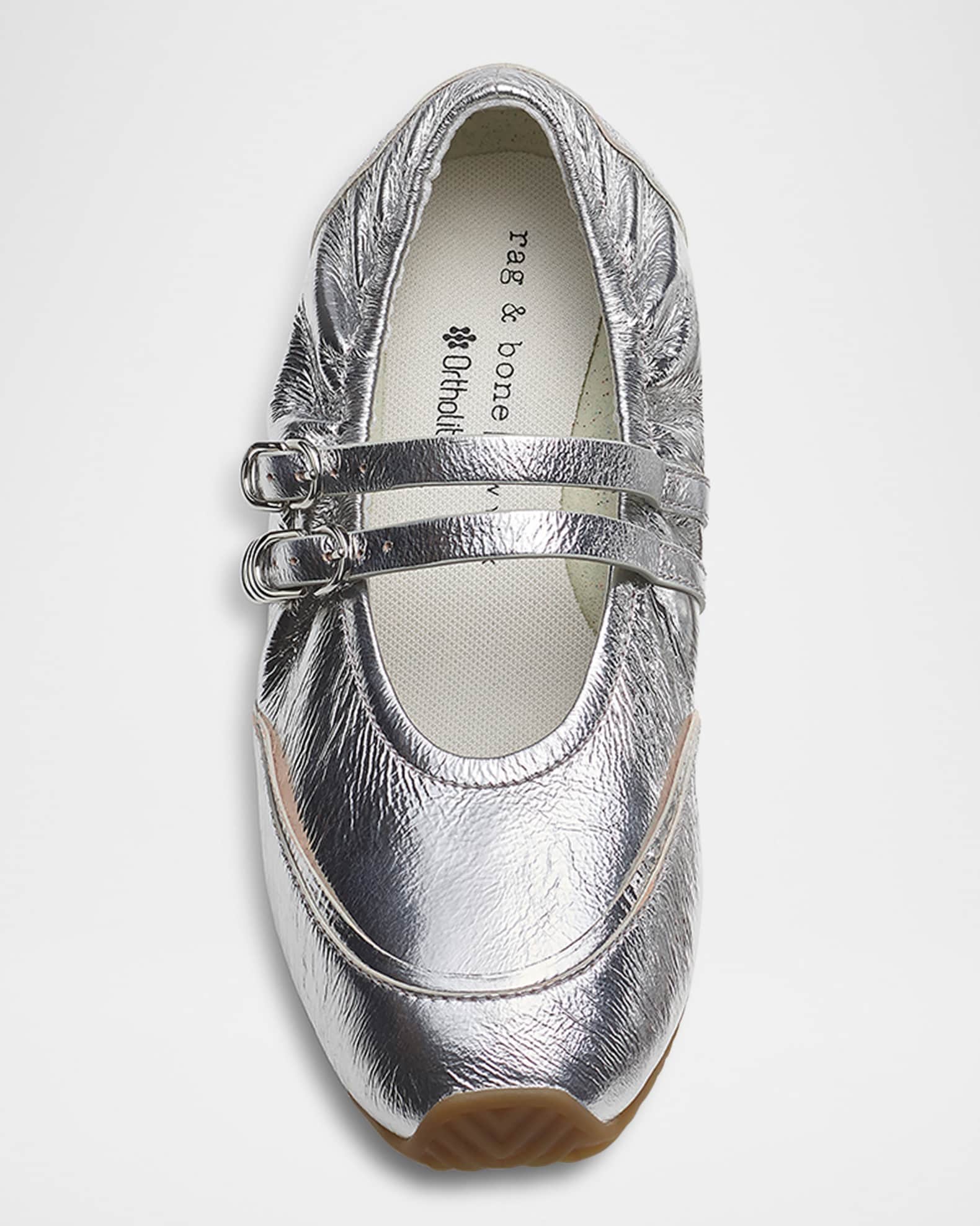Rag & Bone Emilee Metallic Leather Mary Jane Ballerina Flats