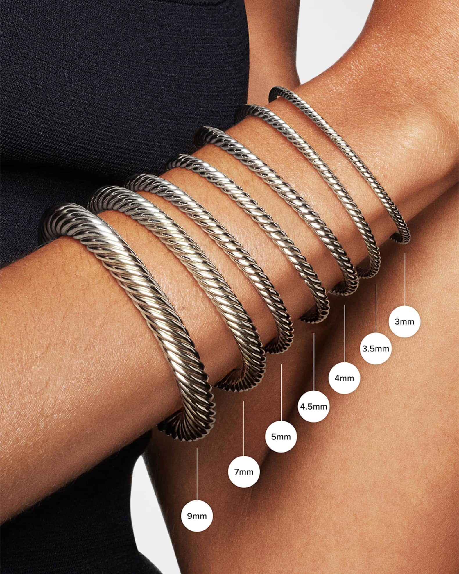 Cable Classics Bracelet with Gemstone and 14K Gold in Silver
