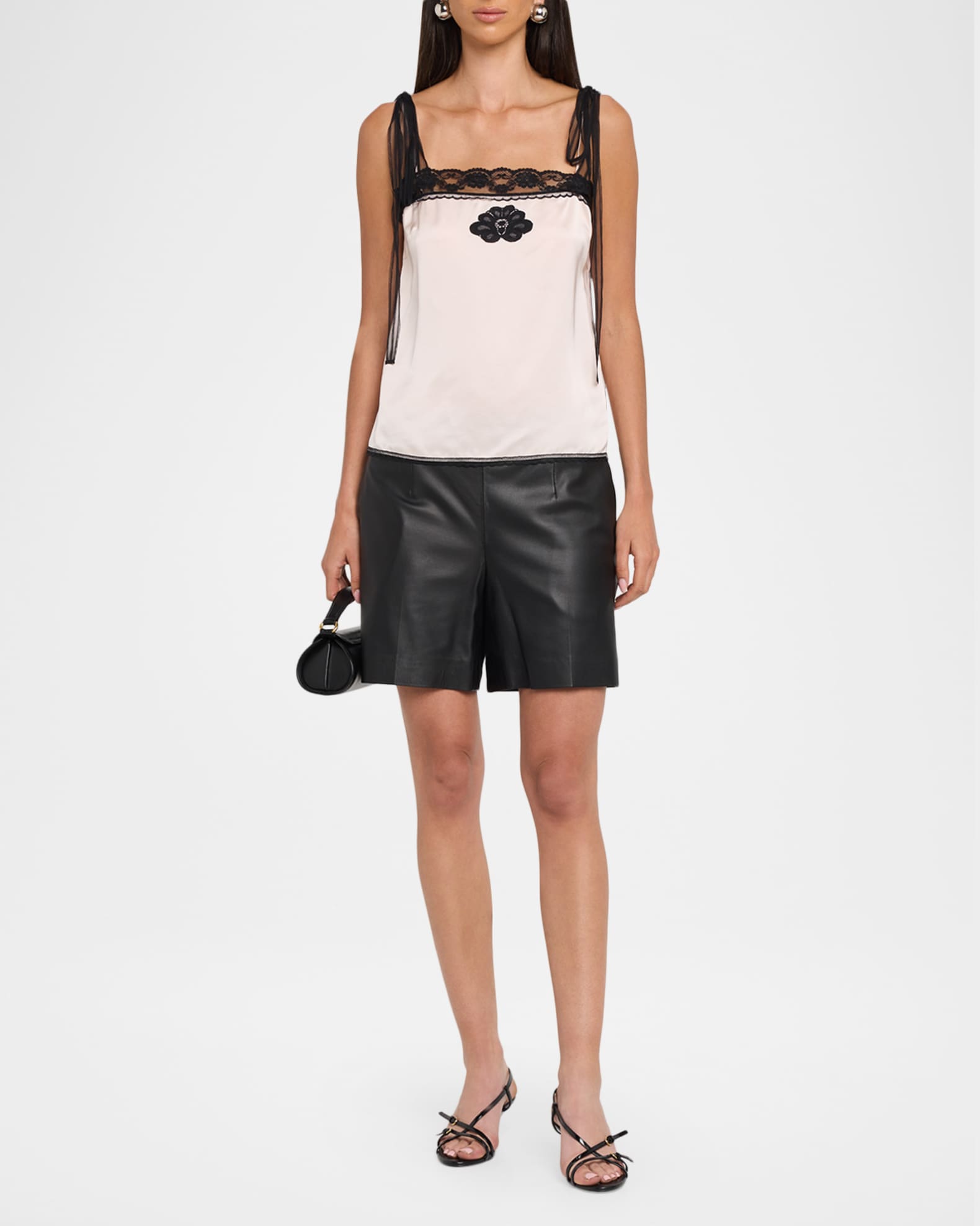 Marc Jacobs Ribbon-Strap Satin Tank Top | Neiman Marcus