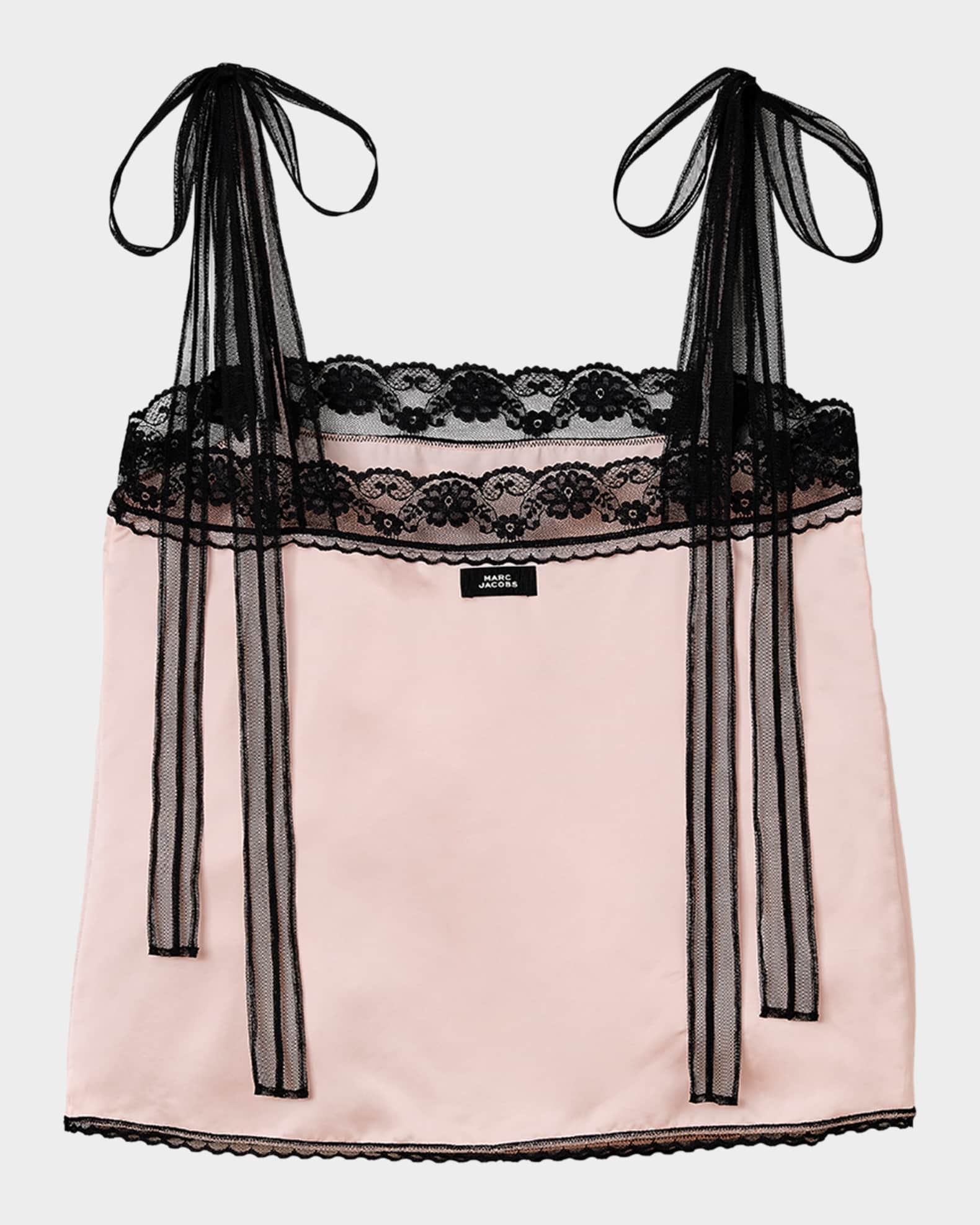 Marc Jacobs Ribbon-Strap Satin Tank Top | Neiman Marcus