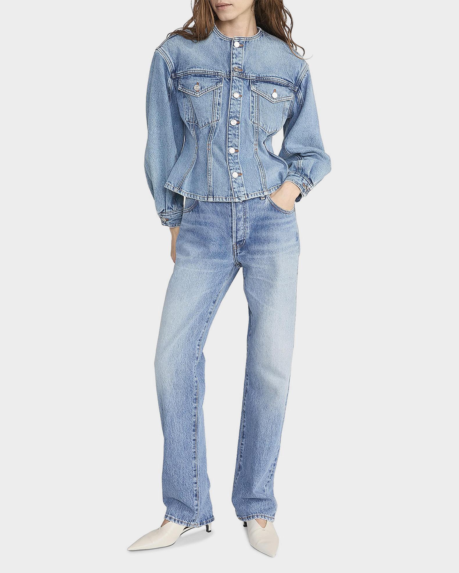 FRAME The Nipped Collarless Jacket | Neiman Marcus