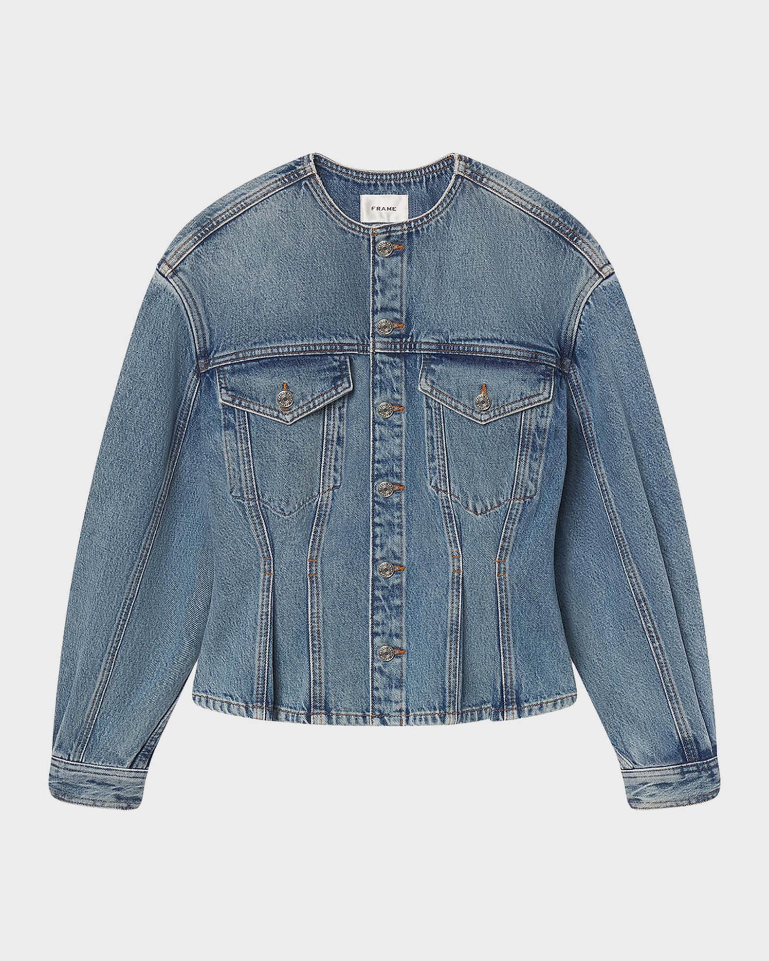 FRAME The Nipped Collarless Jacket | Neiman Marcus