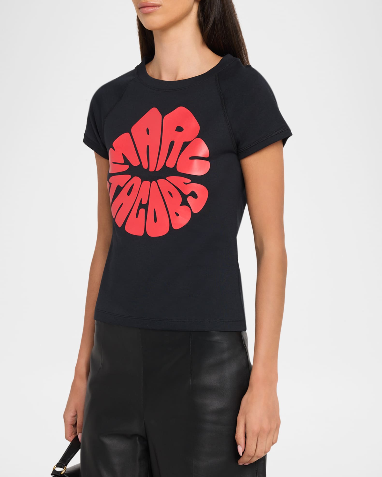 Marc Jacobs Marc Kiss Logo Shrunken T-Shirt | Neiman Marcus