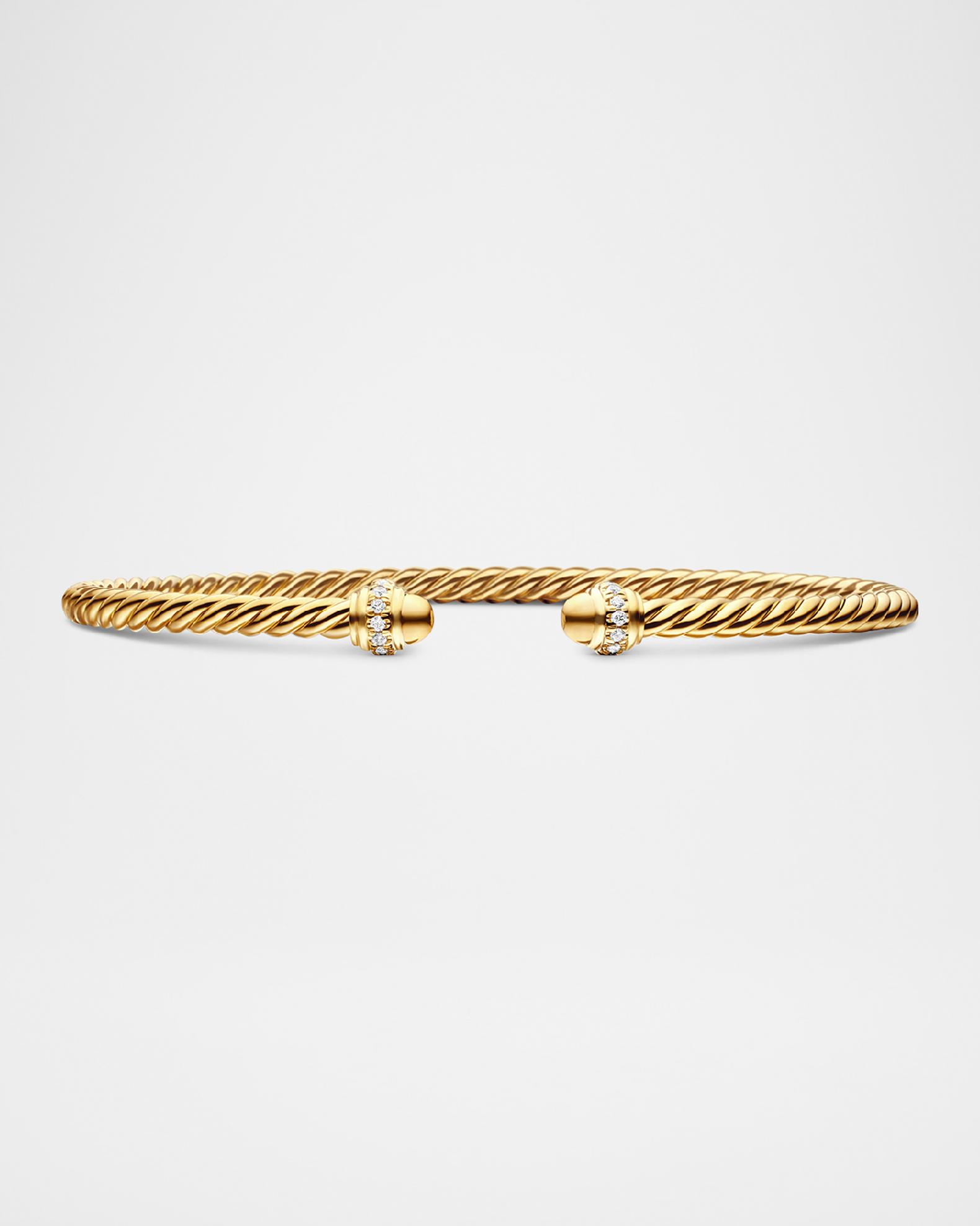 Cablespira Bracelet with Diamonds in 18K Gold | Neiman Marcus