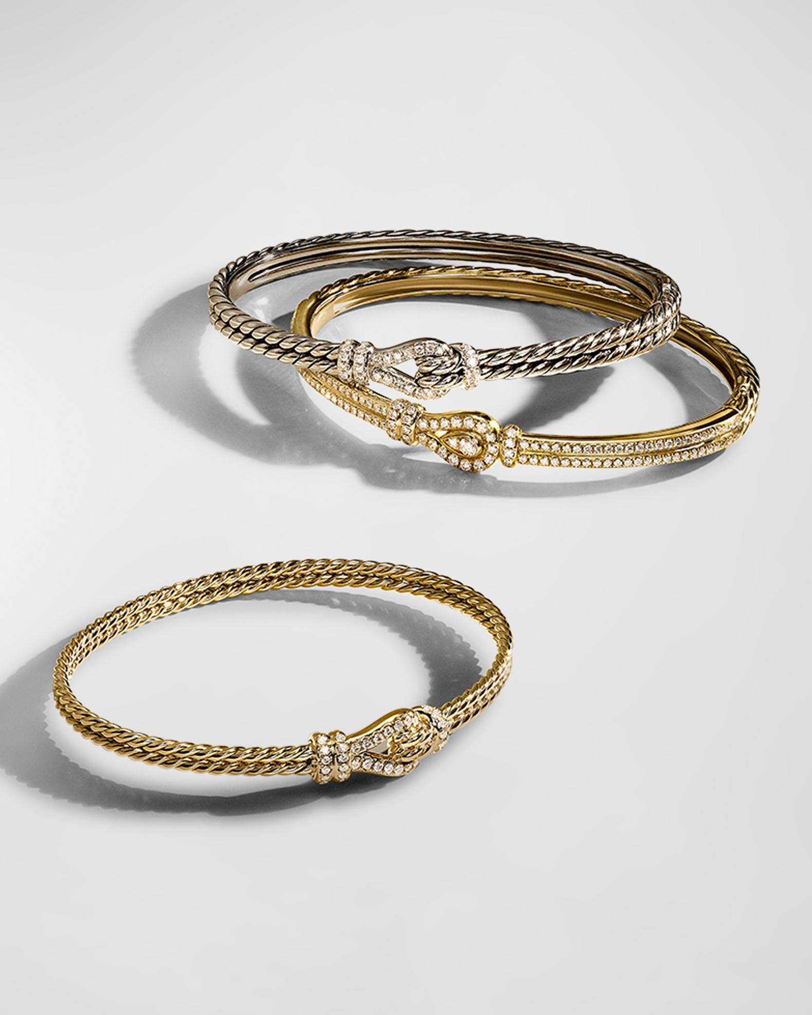 Thoroughbred Loop Bracelet with Diamonds in 18K Gold | Neiman Marcus