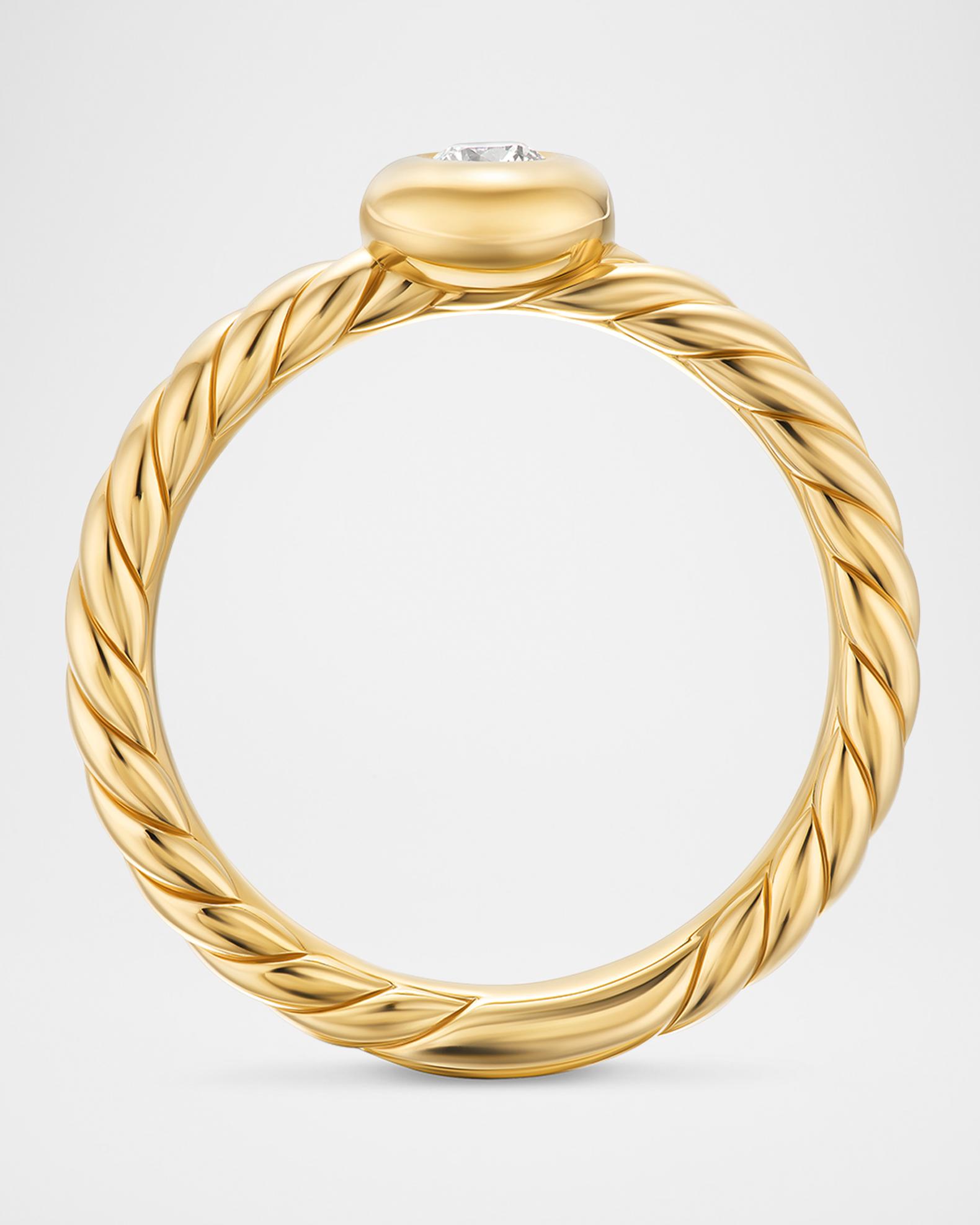 Petite Cable Ring with Diamond in 18K Gold | Neiman Marcus