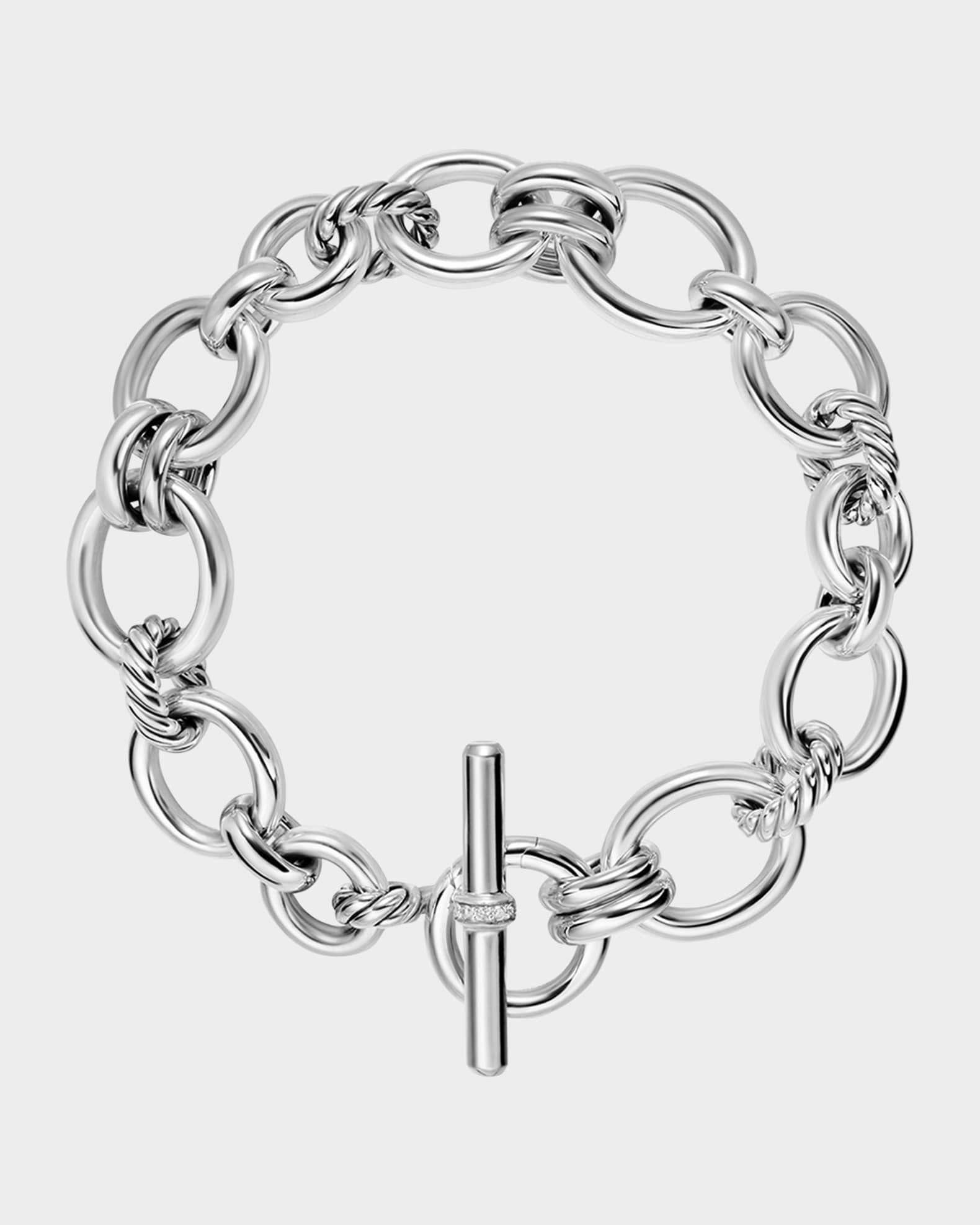 David Yurman Mercer Chain Bracelet with Diamonds in Silver, 5mm