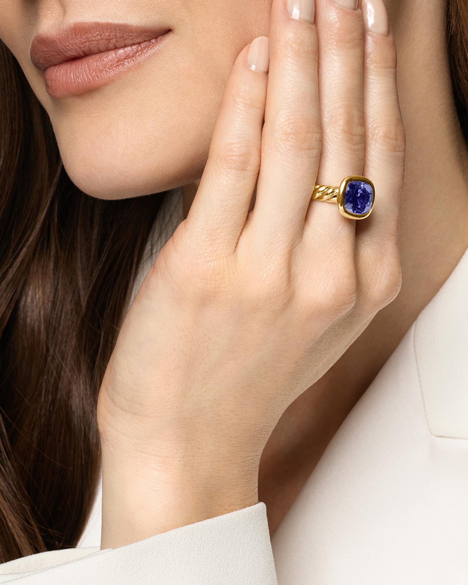 David Yurman DY Mercer Color Stone Ring in 18K Gold, 10mm | Neiman Marcus