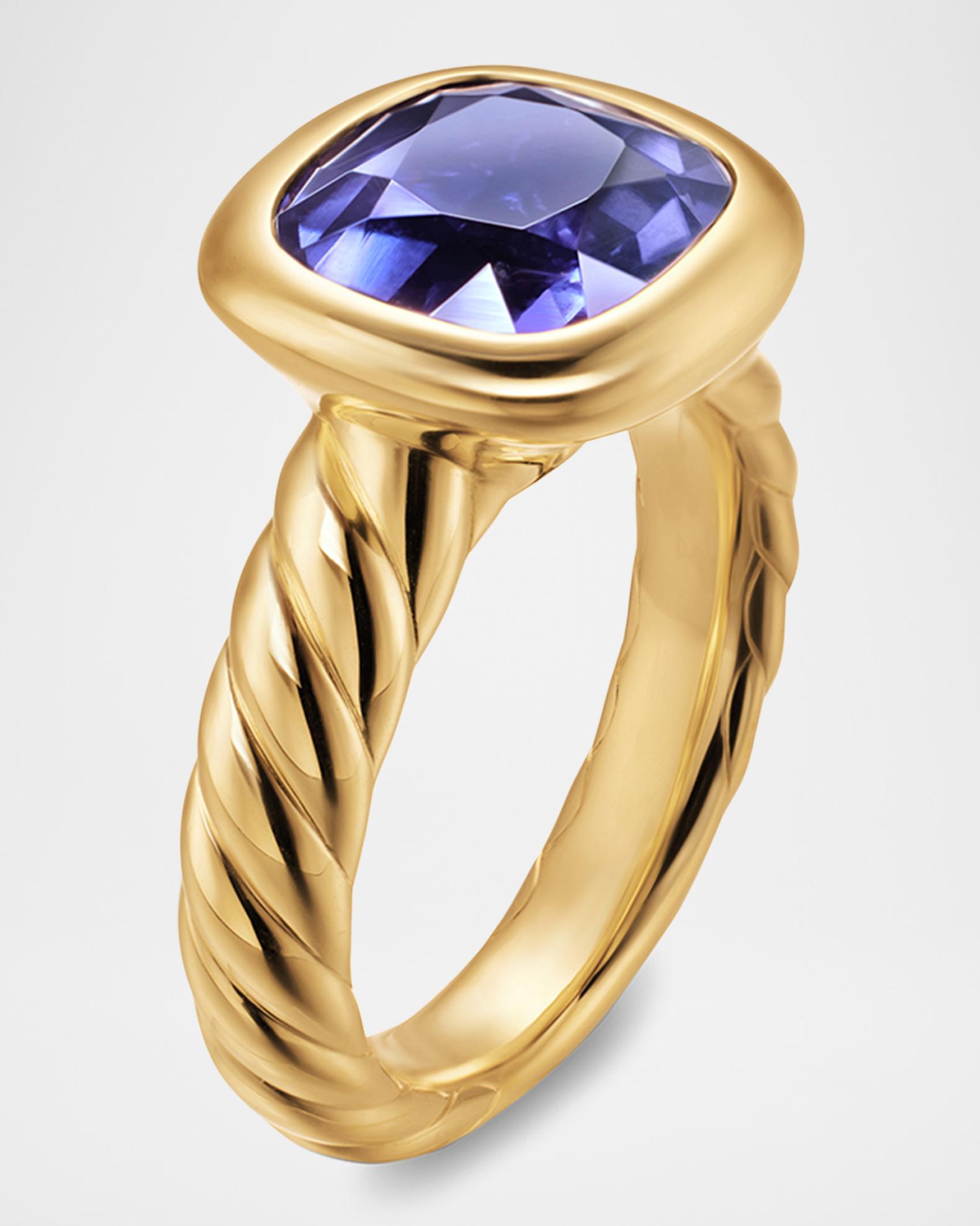 David Yurman DY Mercer Color Stone Ring in 18K Gold, 10mm | Neiman Marcus