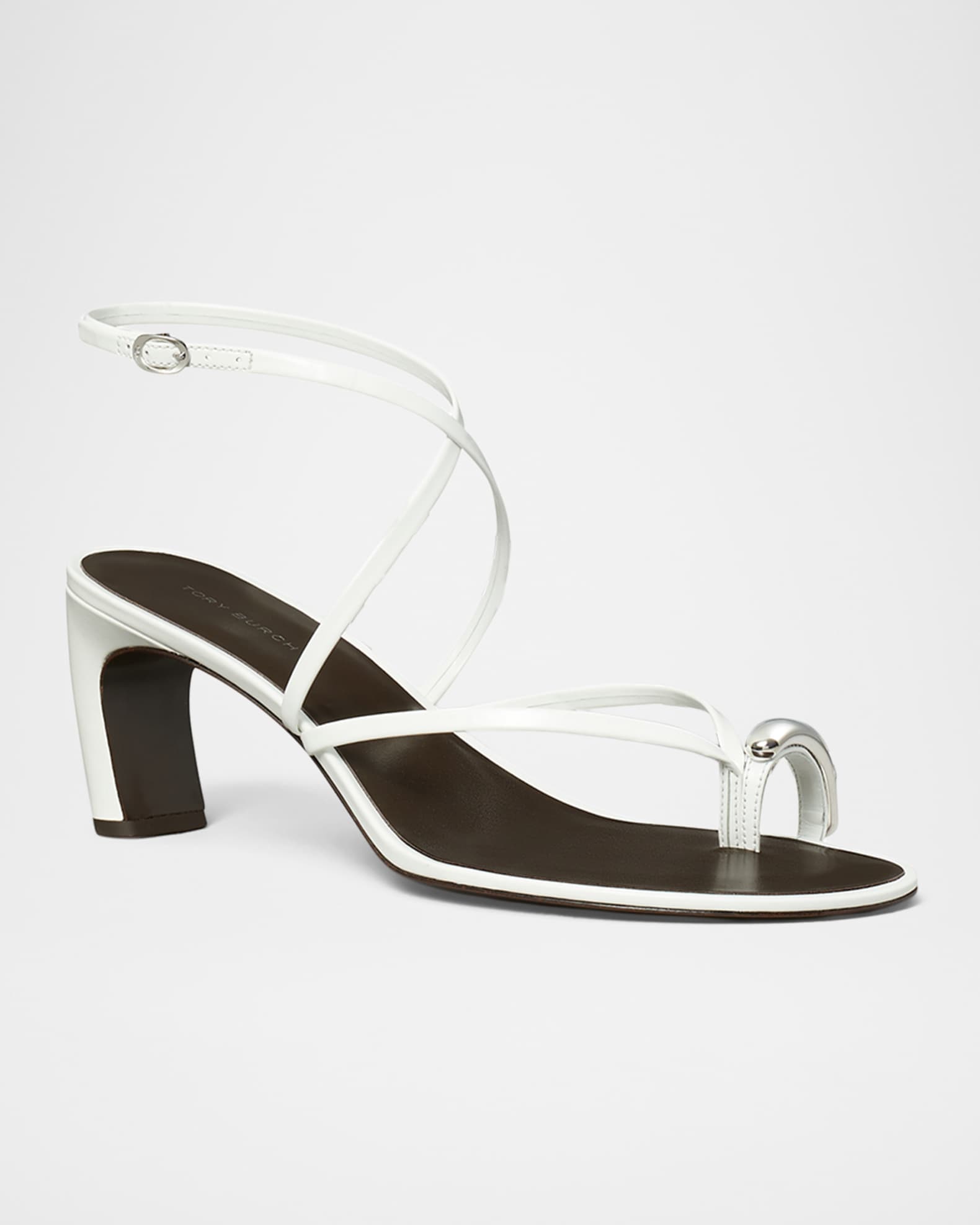 Tory Burch 65mm Pierced Strappy Leather Sandals | Neiman Marcus