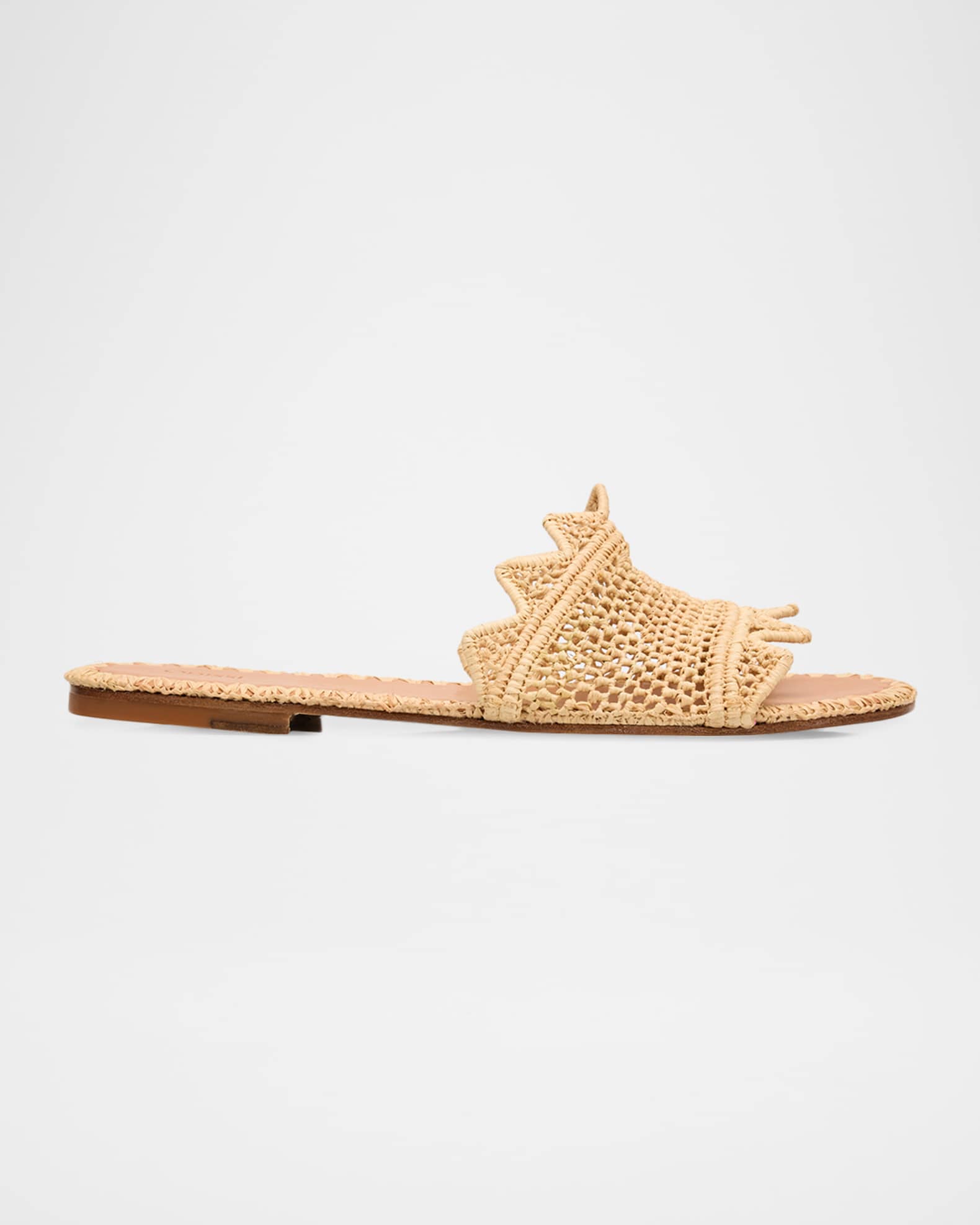 Odissi Lucia Raffia Slide Sandals | Neiman Marcus