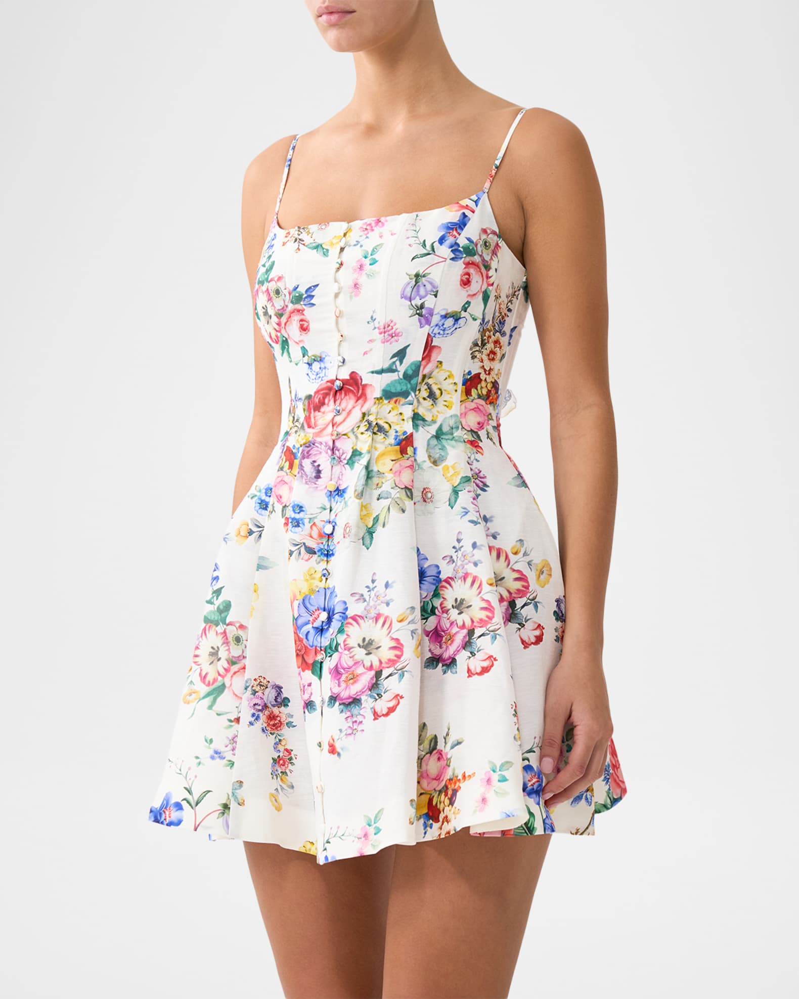 midi floral florida dress ROSELLA Cream White Floral Corset Midi main image 1