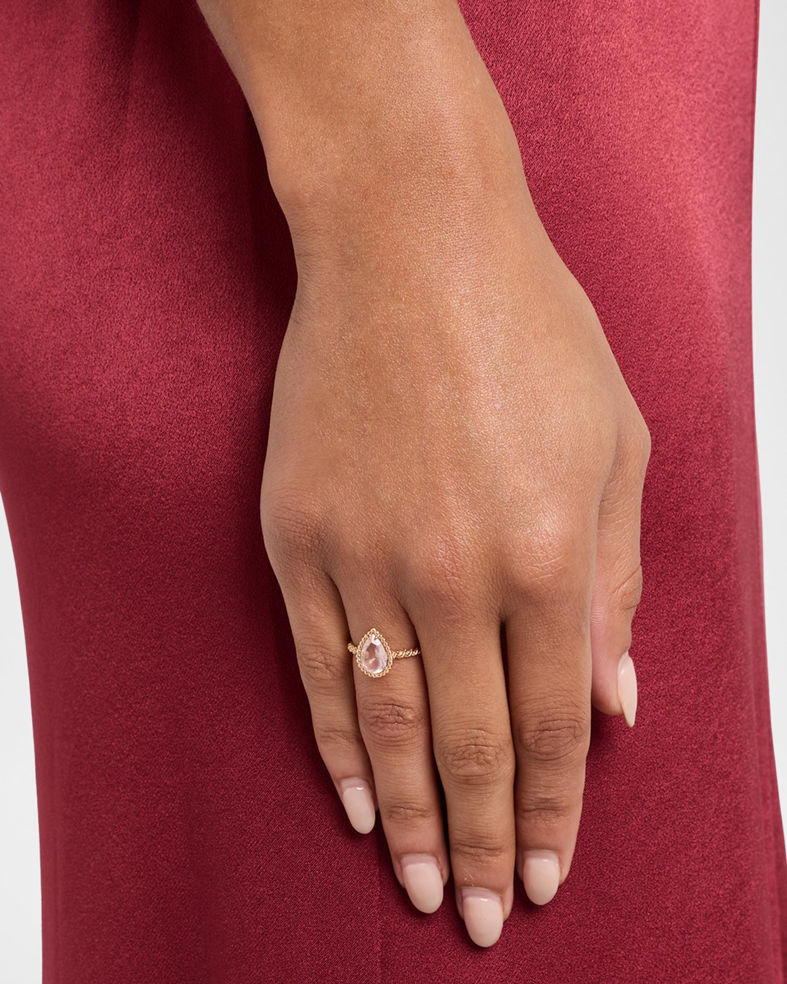 Boucheron Serpent Bohème 18K Rose Gold & Pink Quartz Ring | Neiman Marcus