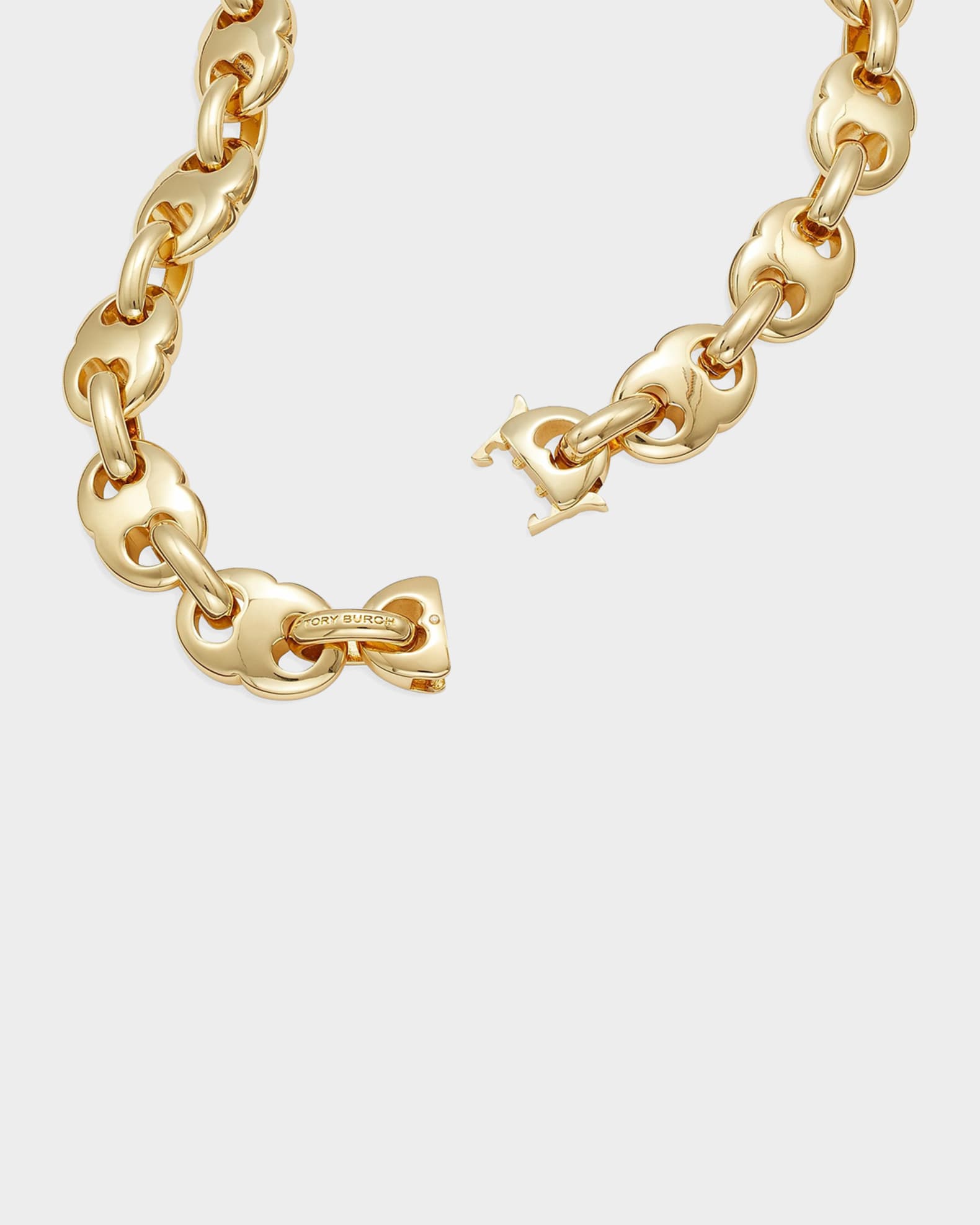 Tory Burch ゴールドダブルチェーンネックレス Tory Burch Gemini 18K-Gold-Plated Chain Necklace | Neiman Marcus