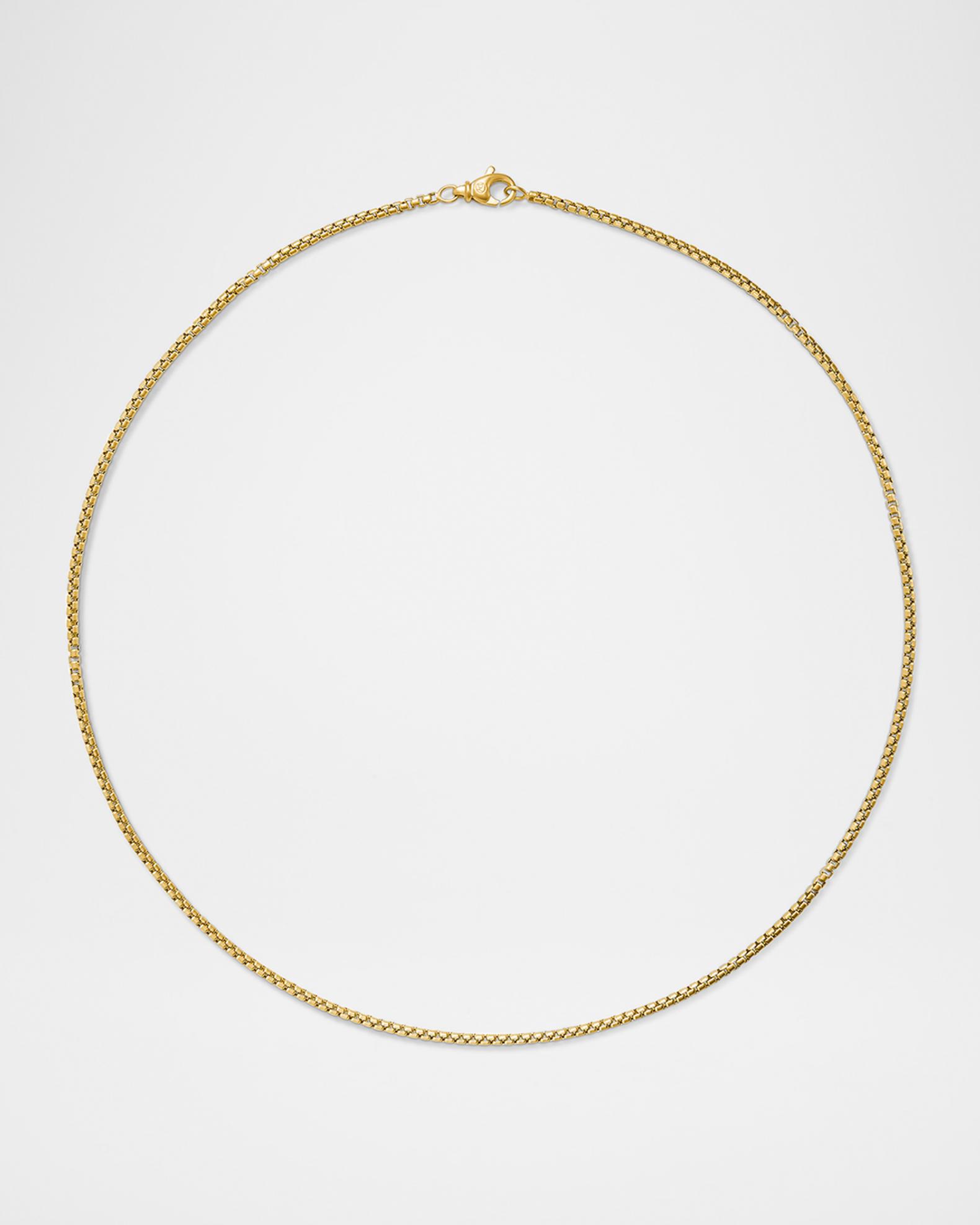 David Yurman Men's Box Chain Necklace in Brushed 18K Gold, 2.7mm, 22