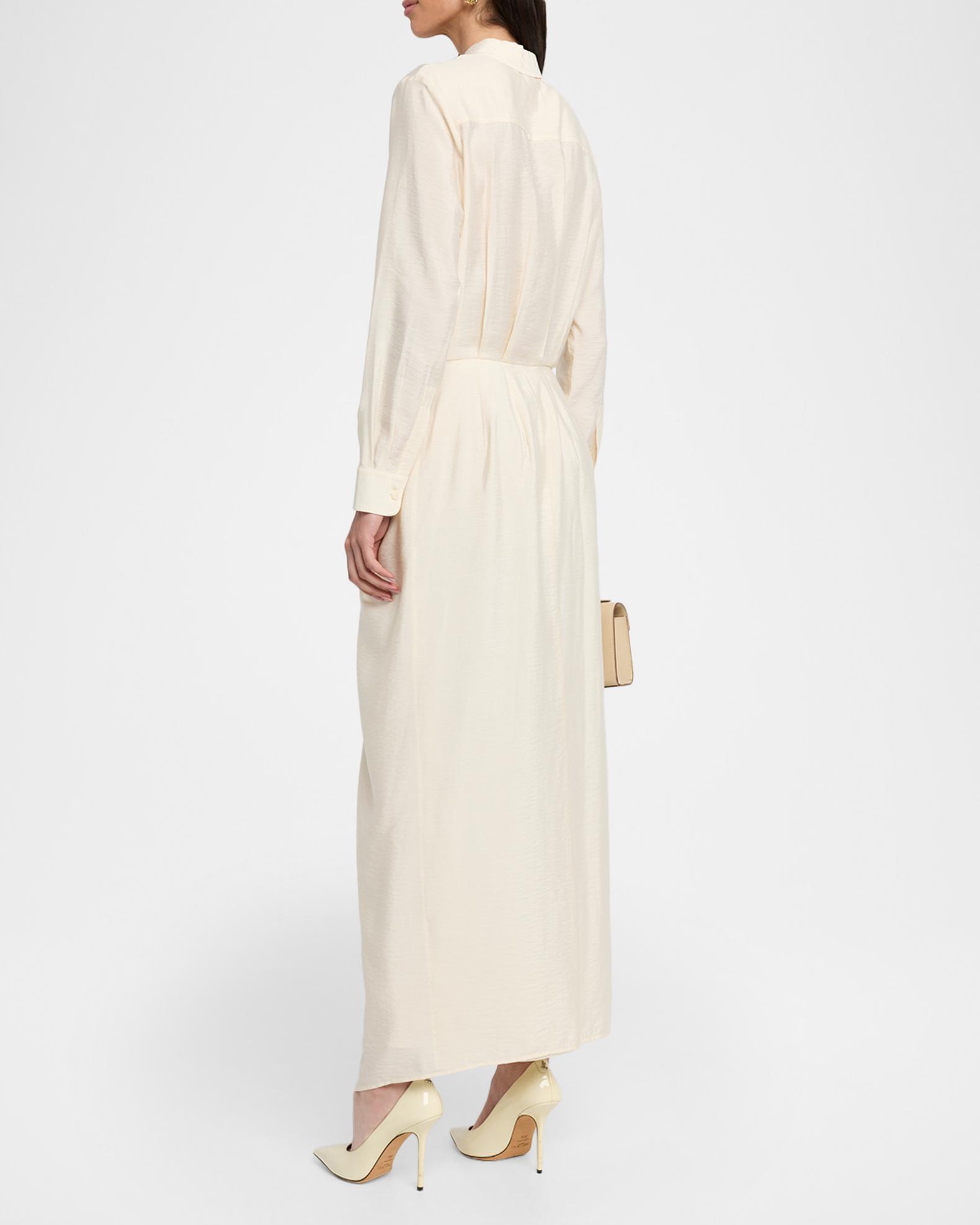 Emporio Armani Viscose Wrap Maxi Shirtdress | Neiman Marcus