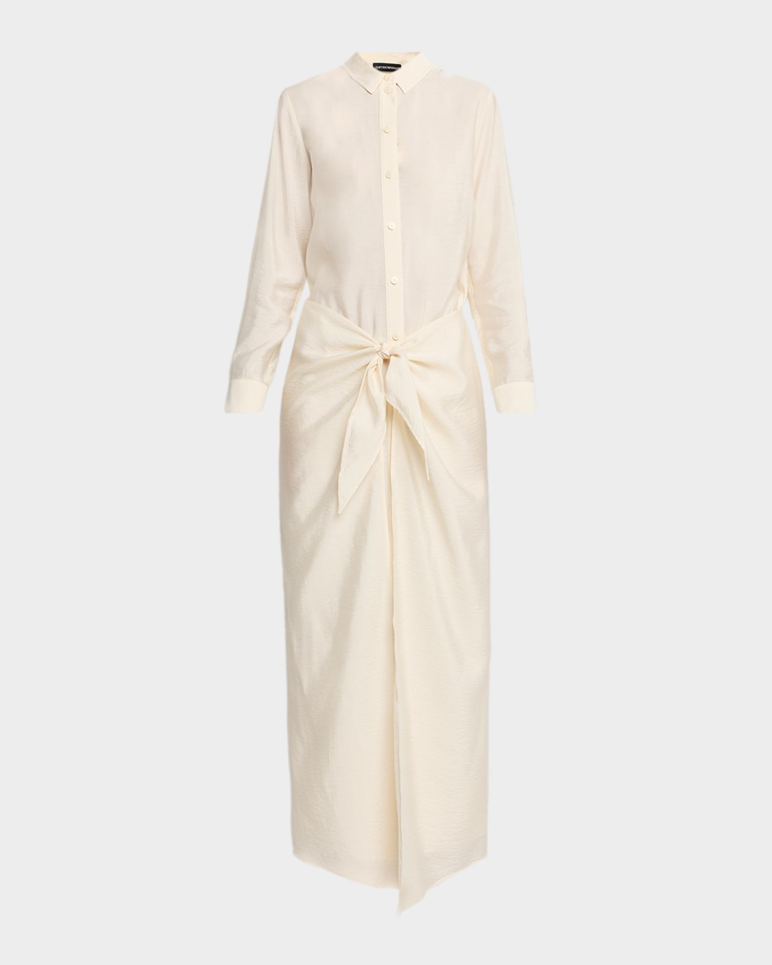 Emporio Armani Viscose Wrap Maxi Shirtdress | Neiman Marcus