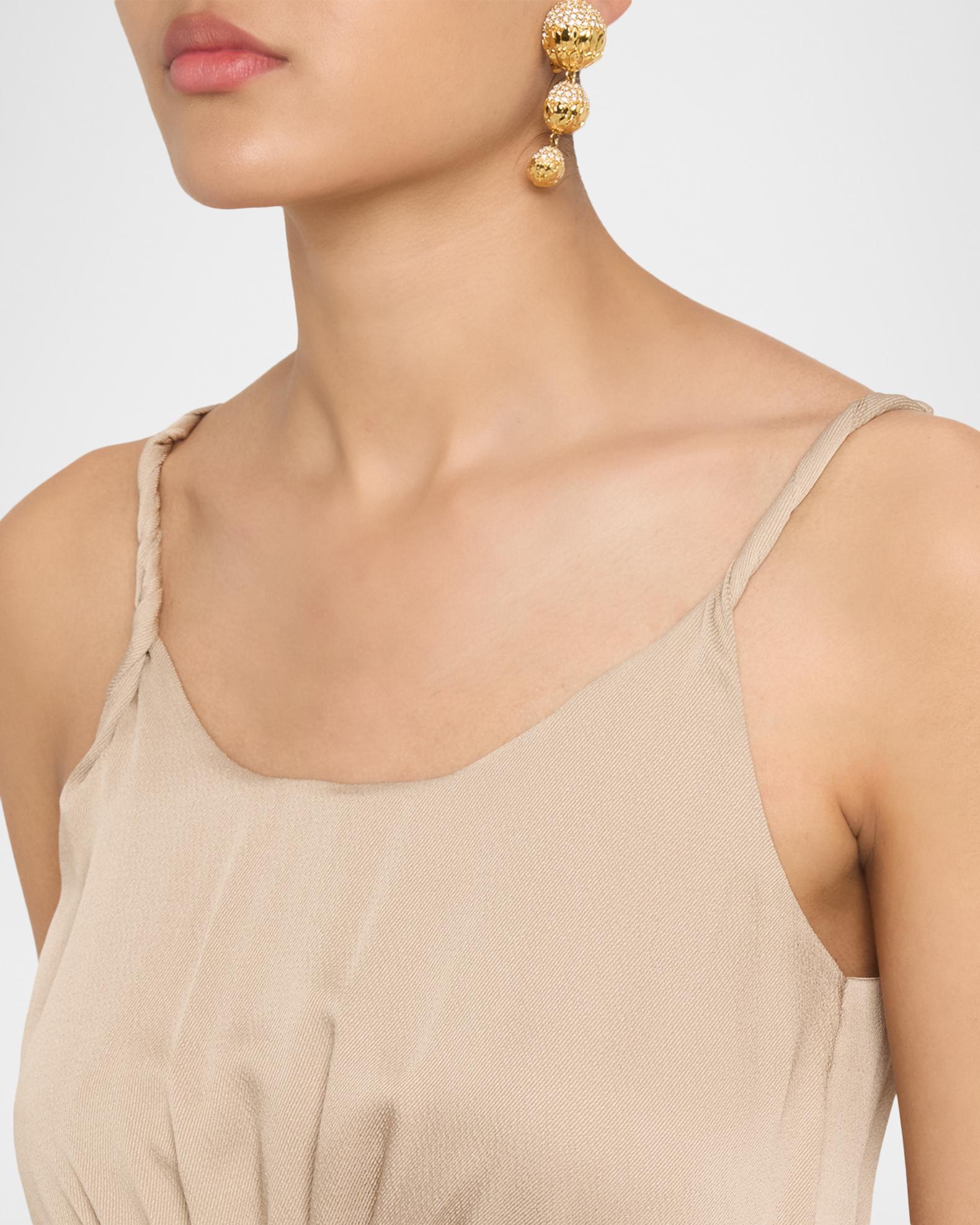 Emporio Armani Multi-Slit Twill Crepe Midi Dress | Neiman Marcus